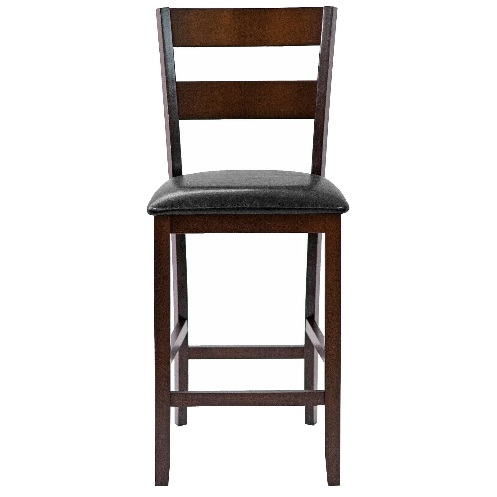 2-Piece Upholstered Bar Stools, Counter Height, PU Leather, Brown - Image 8