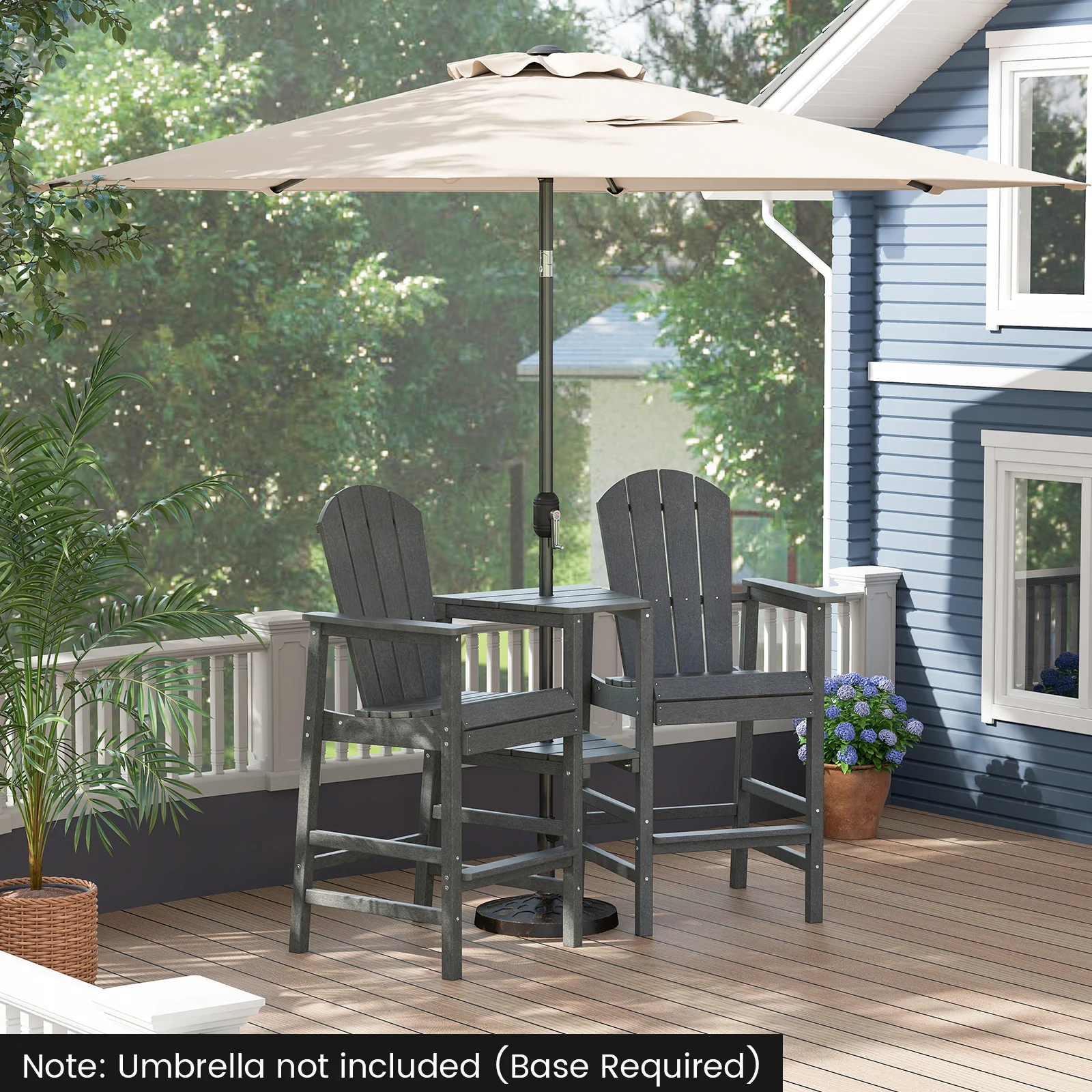 2-Seat Adirondack Chair, All-Weather, Gray - Image 3