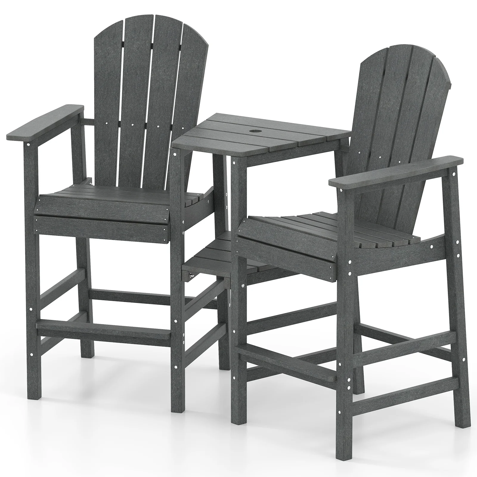 2-Seat Adirondack Chair, All-Weather, Gray - Image 5