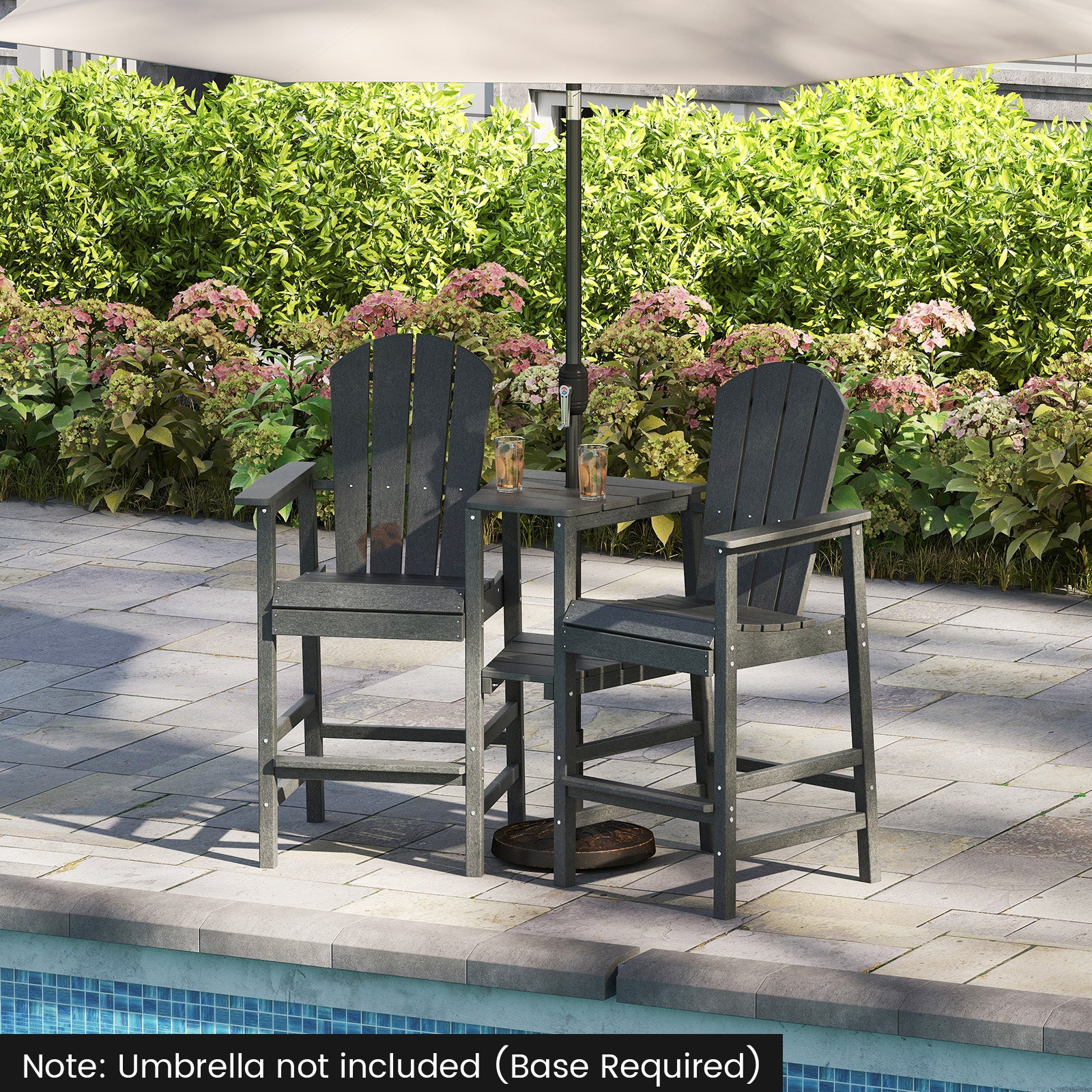 2-Seat Adirondack Chair, All-Weather, Gray - Image 7
