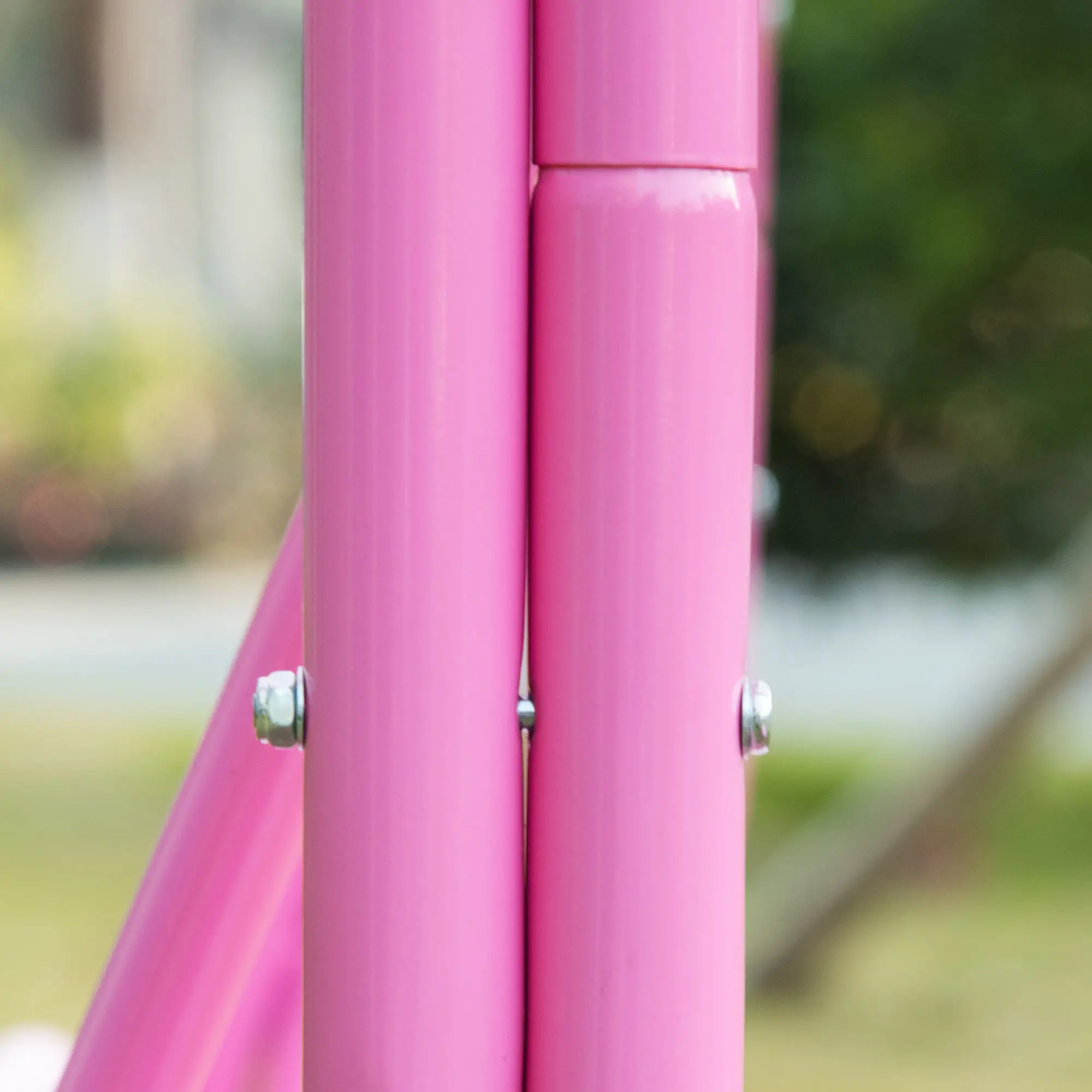 2-Seat Kids Porch Swing, Outdoor Chair with Canopy, Seat Belt, Mermaid, Pink - Image 10