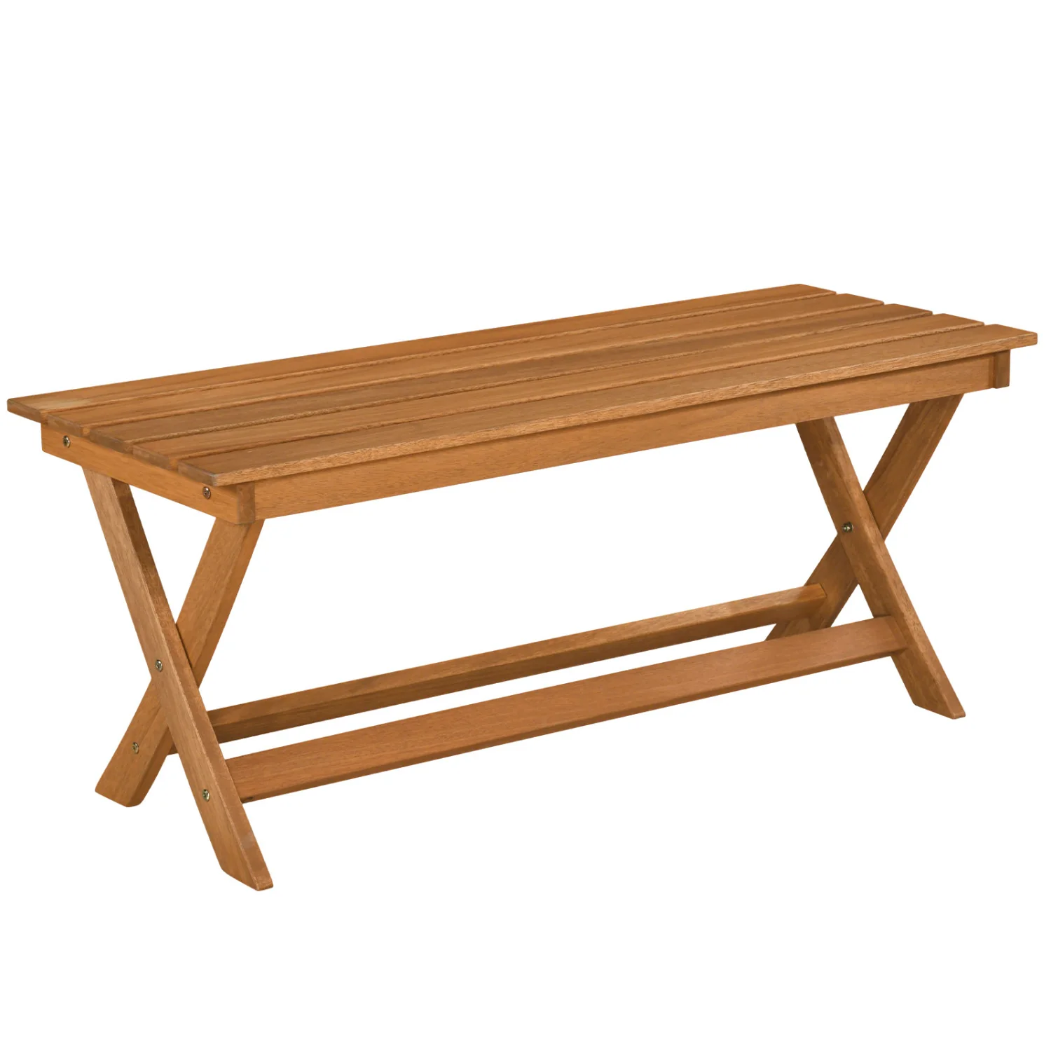2-Seat Wooden Garden Bench, X-Shaped Legs