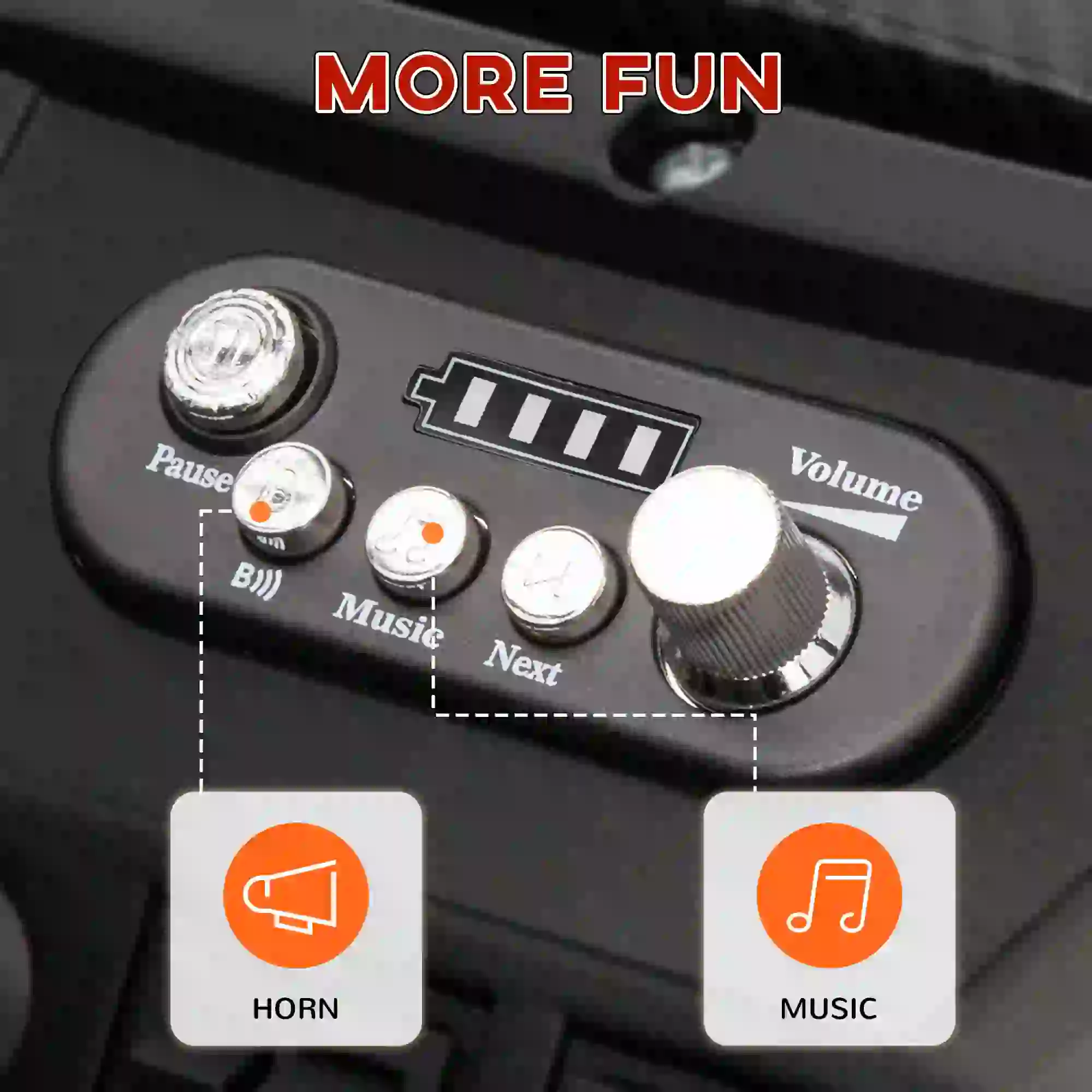 2 Seater 24V Electric Car for Kids, Remote Control, 3 Speed, LED Lights, Red - Image 10