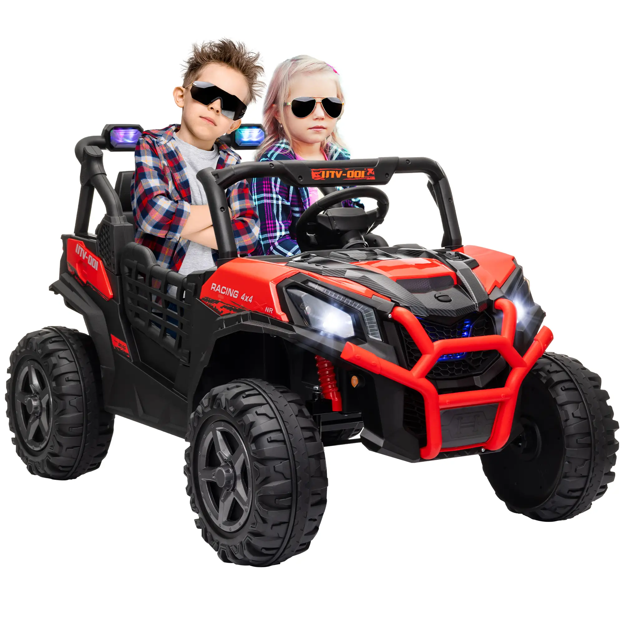 2 Seater 24V Electric Car for Kids, Remote Control, 3 Speed, LED Lights, Red - Image 11