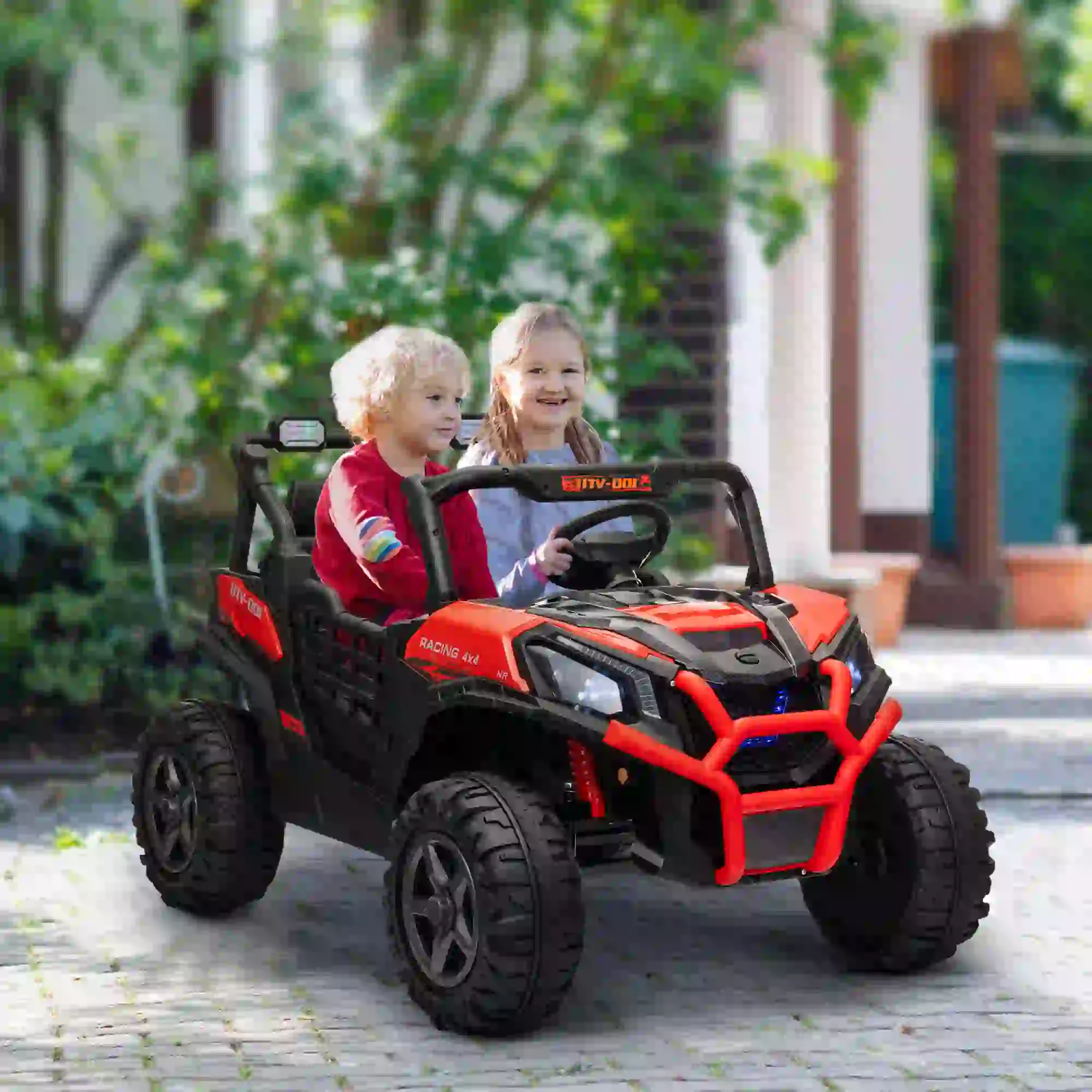 2 Seater 24V Electric Car for Kids, Remote Control, 3 Speed, LED Lights, Red - Image 8