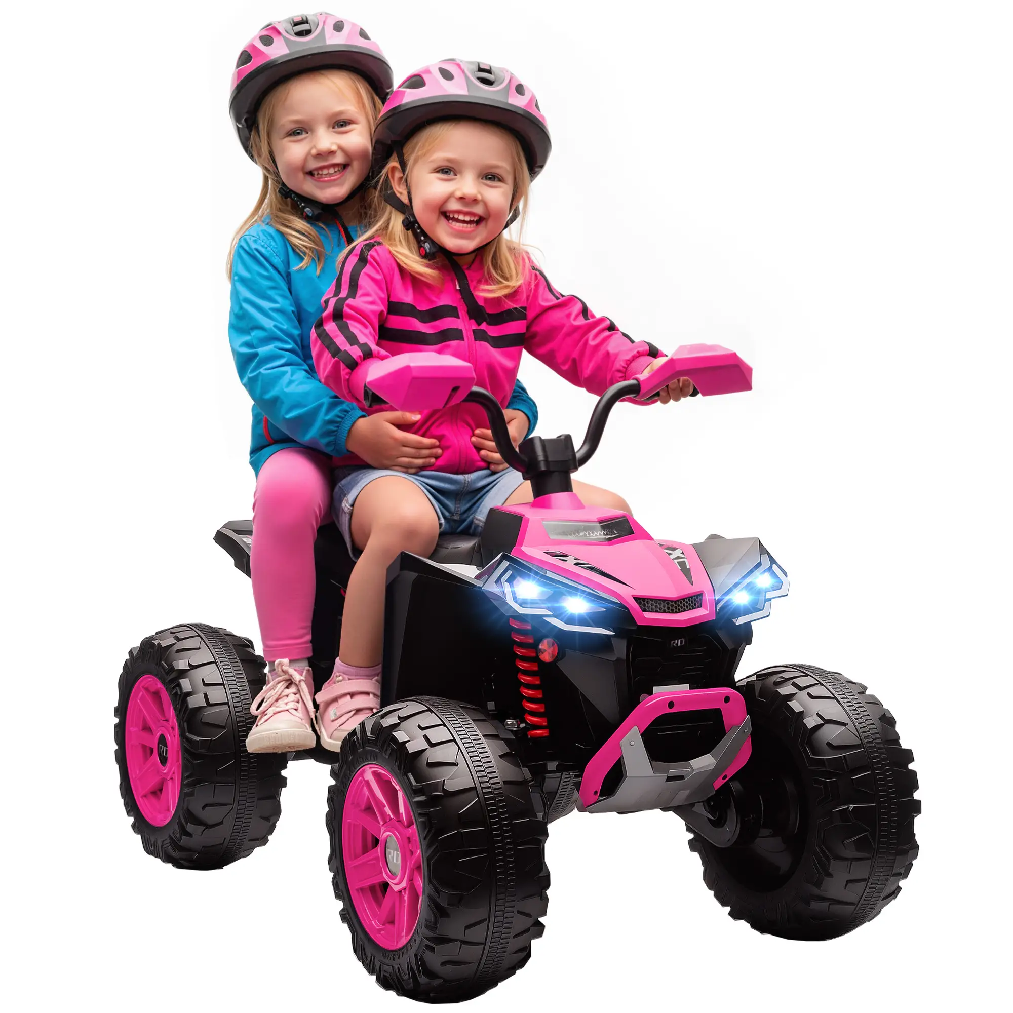 2-Seater All-Terrain 4 Wheeler, 24V Kids ATV, Electric Quad Car, Pink - Image 11