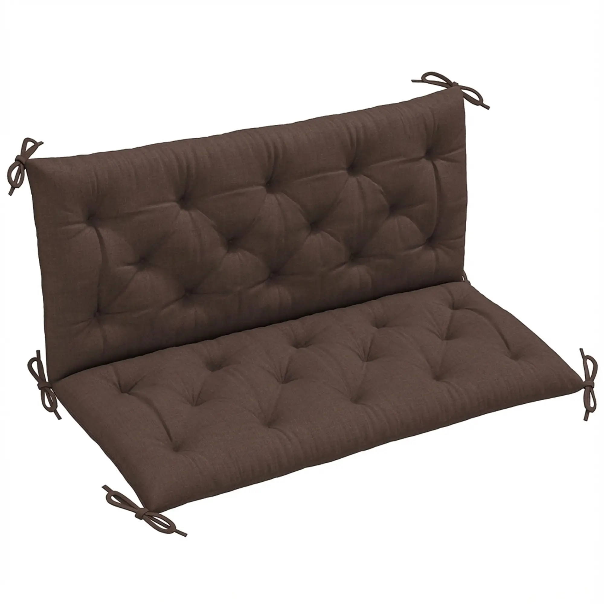 2 Seater Garden Bench Cushion, 47" x 43" x 4", Coffee
