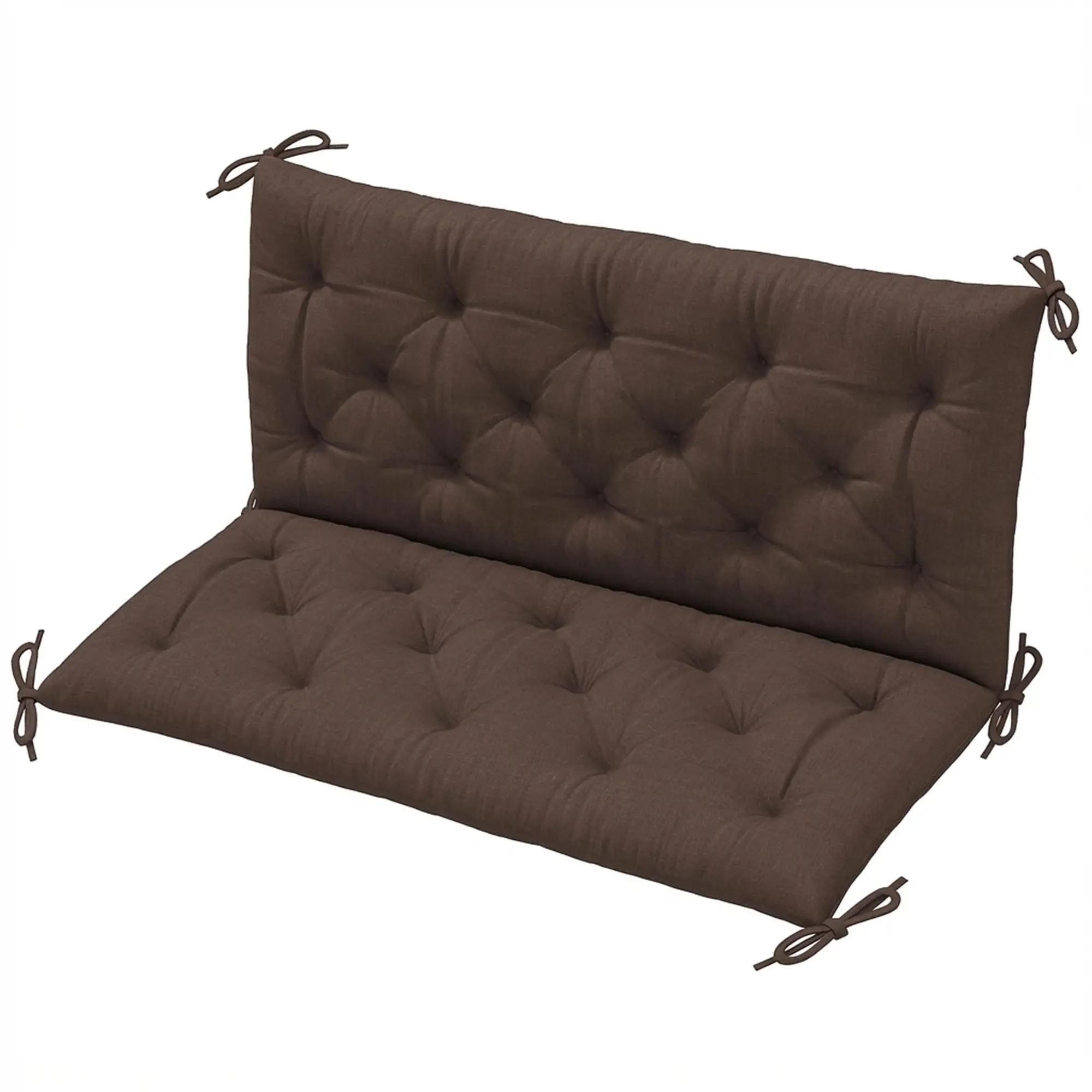2 Seater Garden Bench Cushion, 47" x 43" x 4", Coffee - Image 11