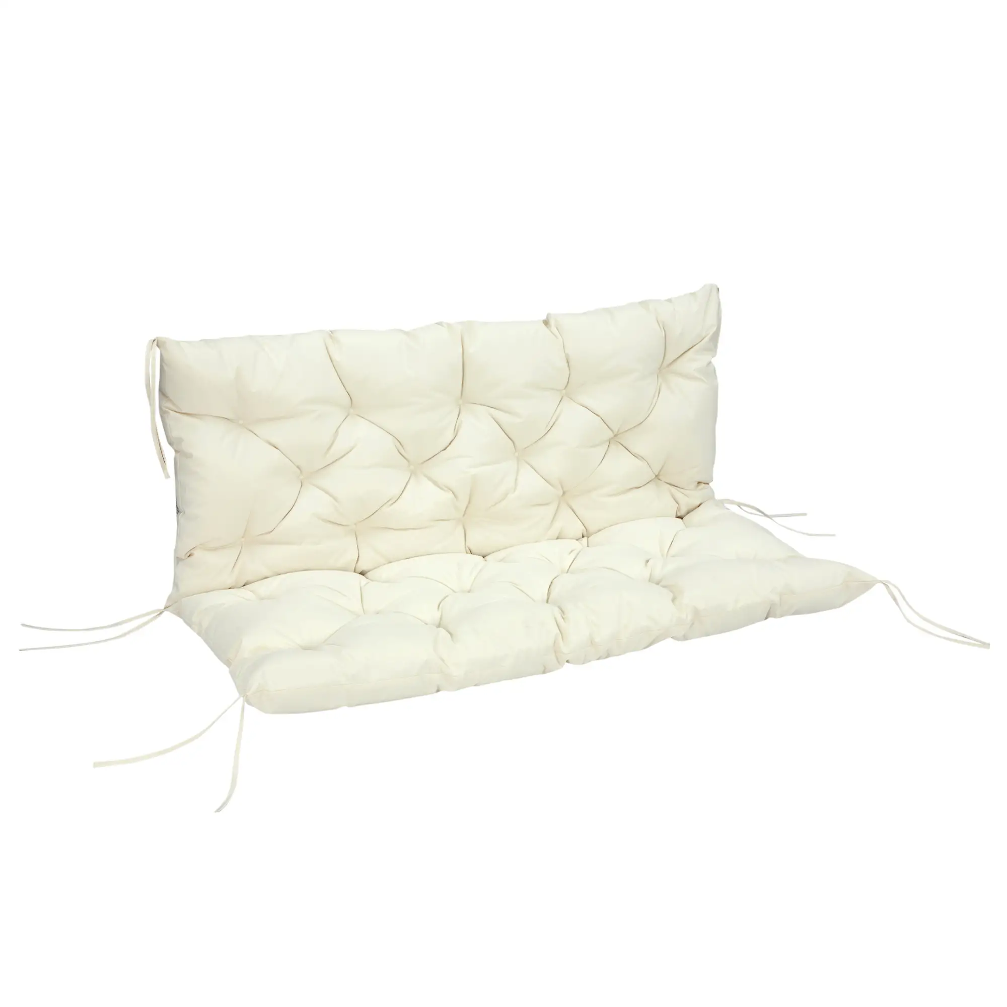 2 Seater Garden Bench Cushion, Outdoor Non-Slip Pad, 52" x 43" x 4", Beige