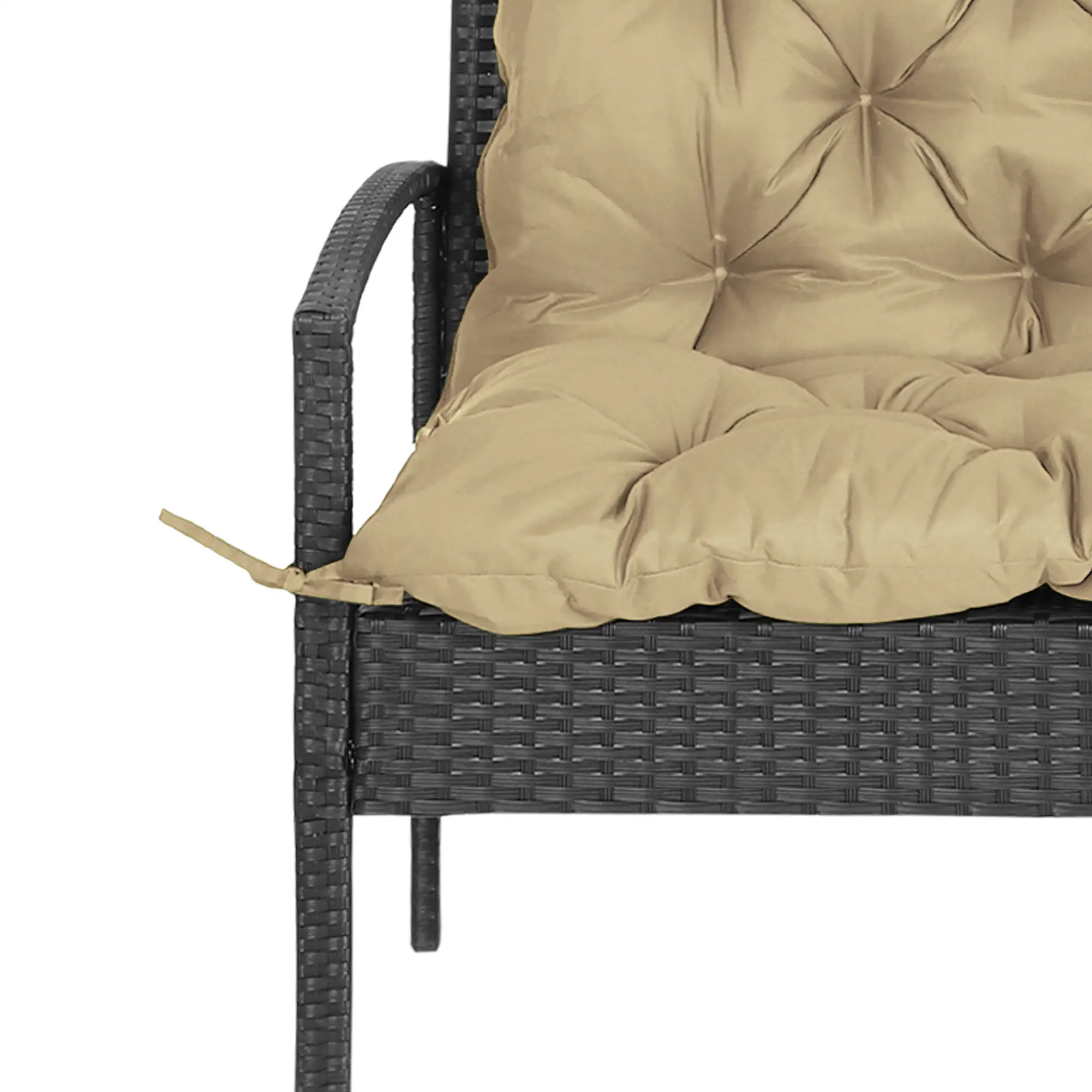 2-Seater Garden Bench Cushion, Swing Chair Mat Replacement, 39.4"x38.6", Khaki - Image 7