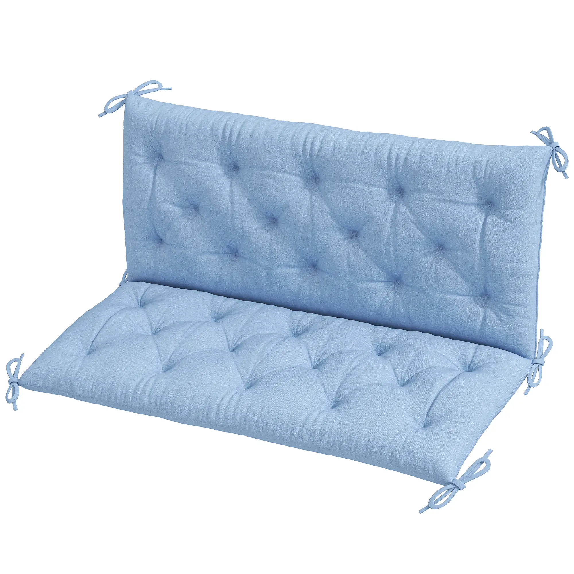2 Seater Garden Bench Cushion, Thick Outdoor Non-Slip, 47" x 43" x 5", Light Blue - Image 11