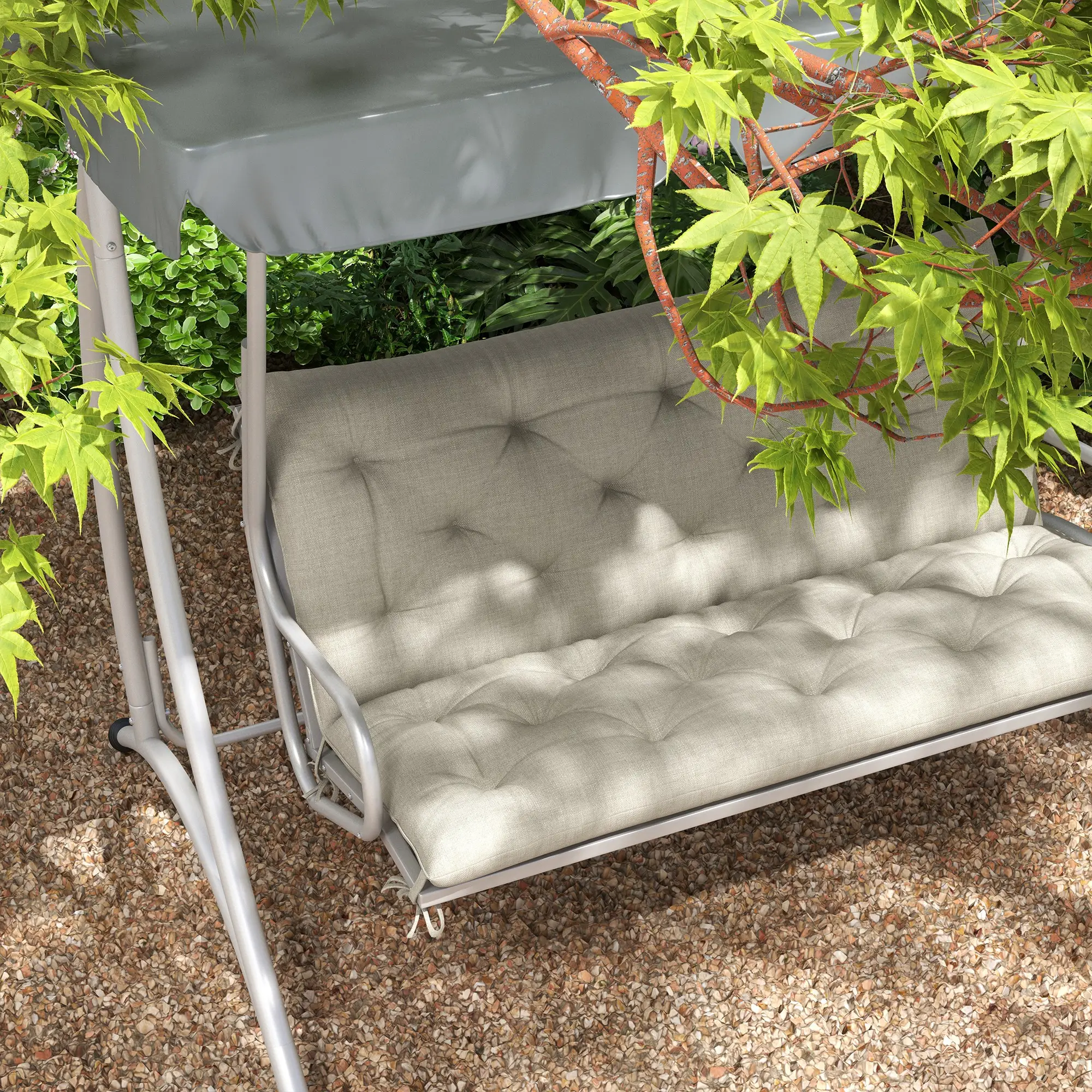 2 Seater Garden Bench Cushion, Thick Outdoor Non-Slip, 47" x 43" x 5", Light Grey - Image 10