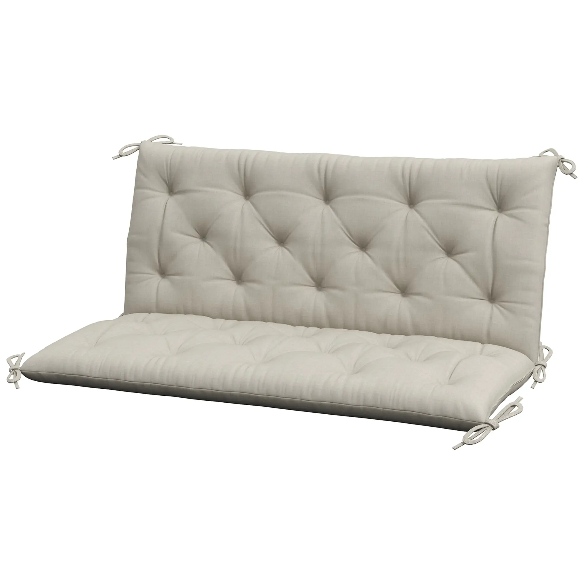 2 Seater Garden Bench Cushion, Thick Outdoor Non-Slip, 47" x 43" x 5", Light Grey - Image 11