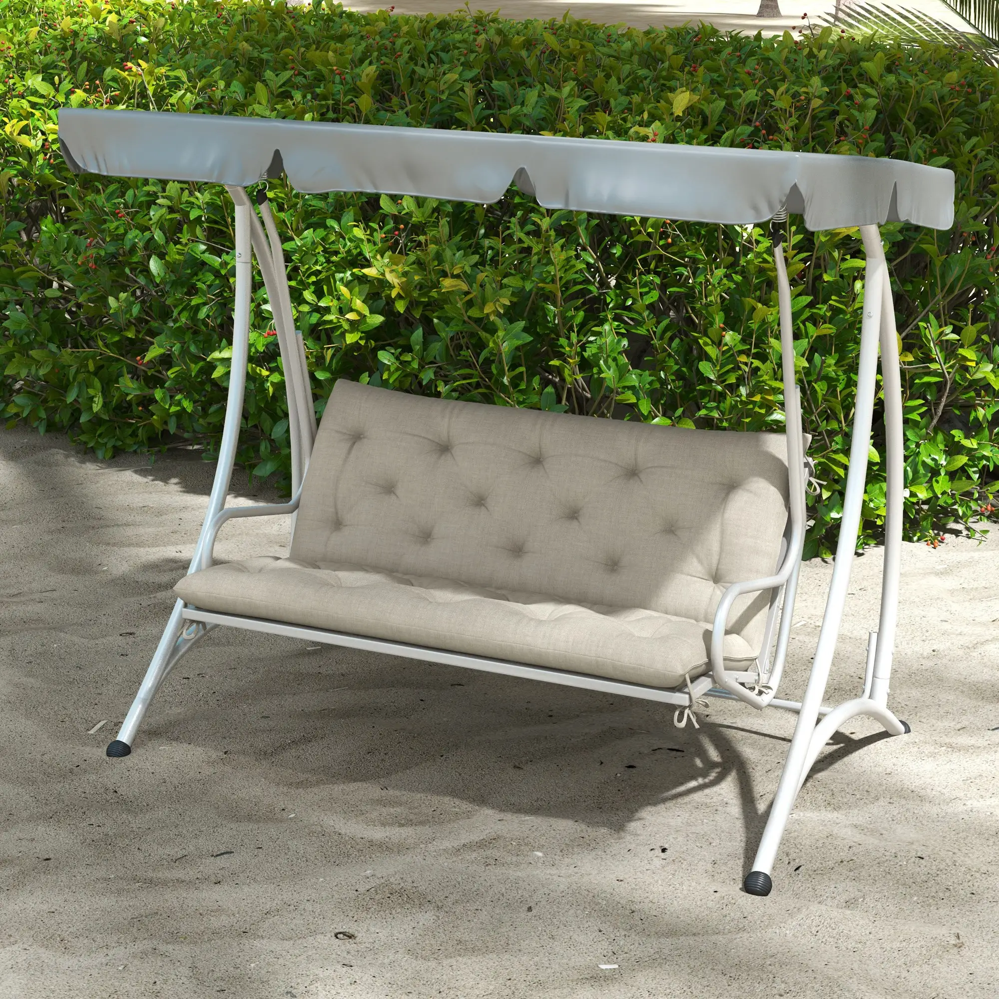 2 Seater Garden Bench Cushion, Thick Outdoor Non-Slip, 47" x 43" x 5", Light Grey - Image 7