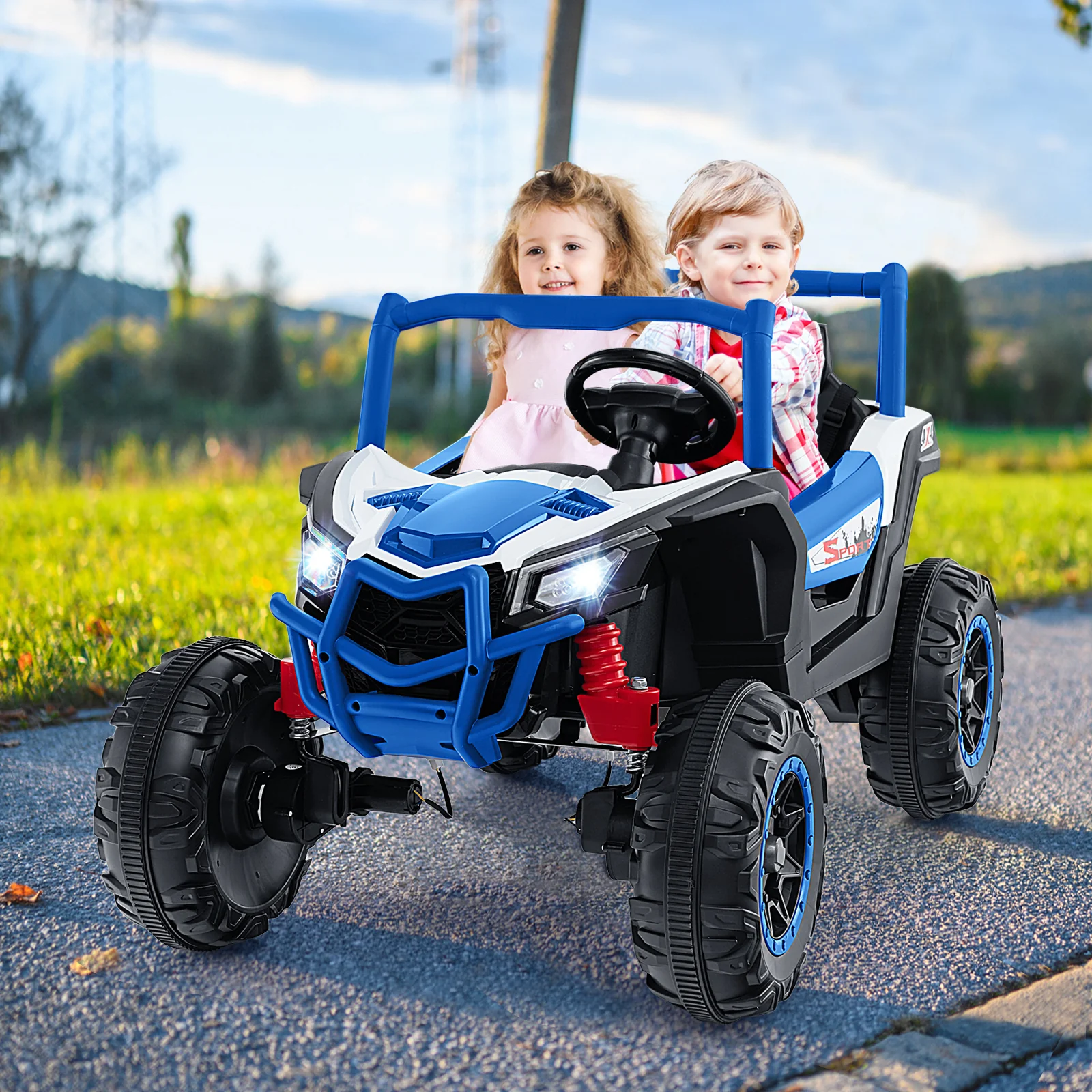 2-Seater Kids Ride On UTV, 2.4G Remote Control, Navy - Image 2