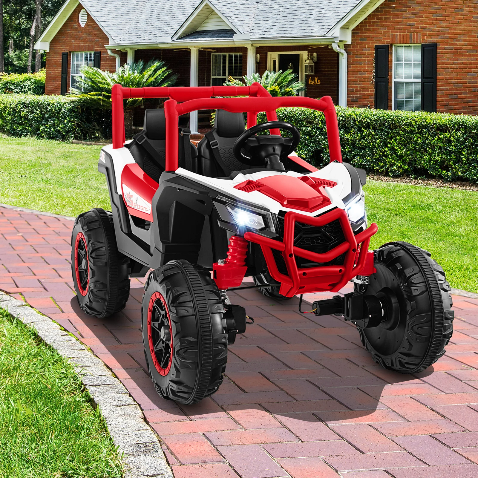 2-Seater Kids Ride On UTV, 2.4G Remote Control, Red - Image 3