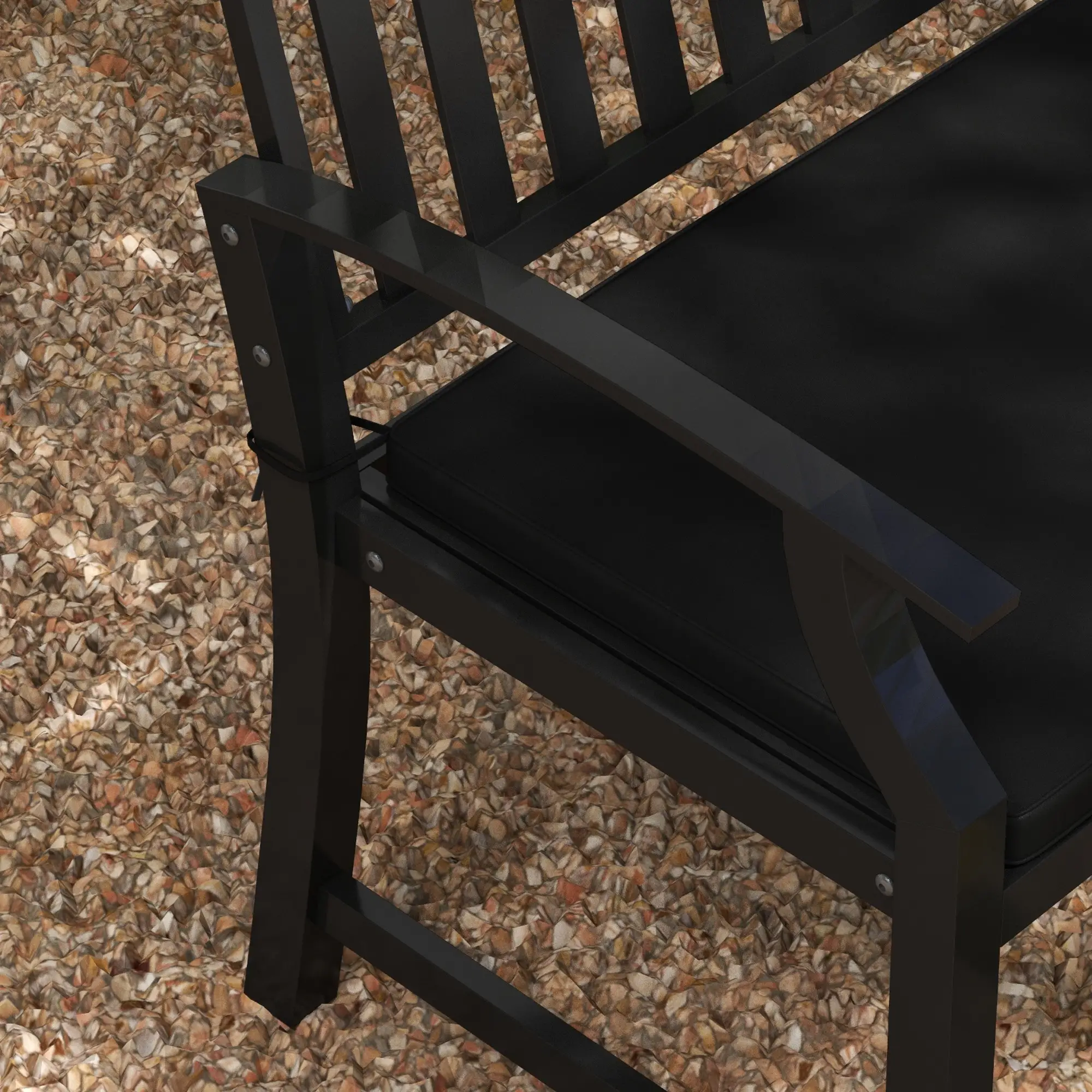 2-Seater Patio Bench Cushion, Outdoor Swing Replacement Pad, Black - Image 10