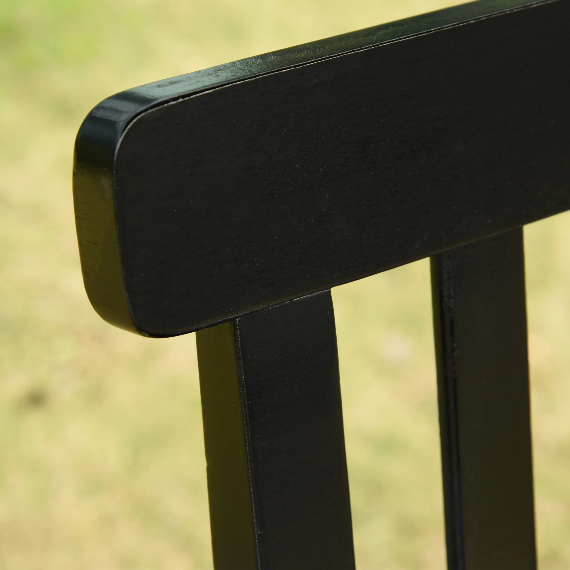 2-Seater Patio Swing Chair, Fir Wooden Porch Swing, Outdoor Garden, Black - Image 7