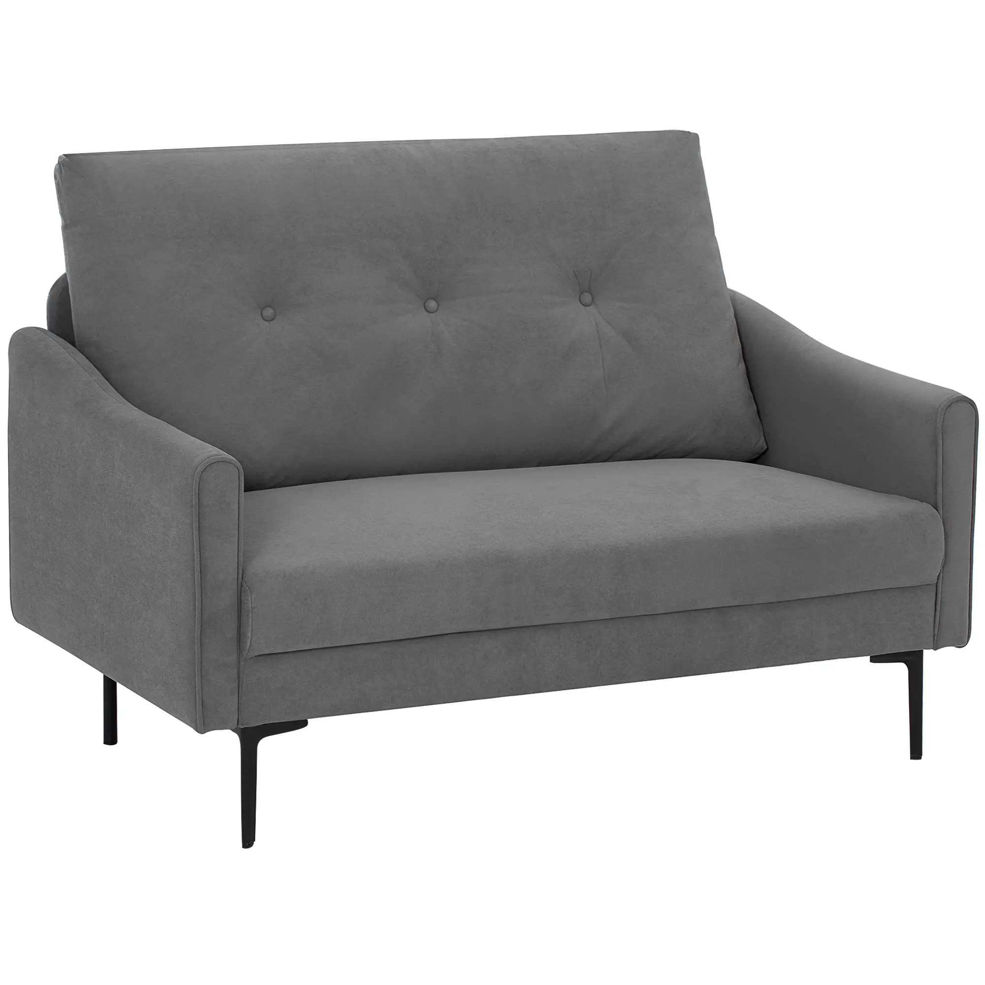 2 Seater Sofa, Small Size, Modern Couch with High-Resilience Foam, Grey - Image 11