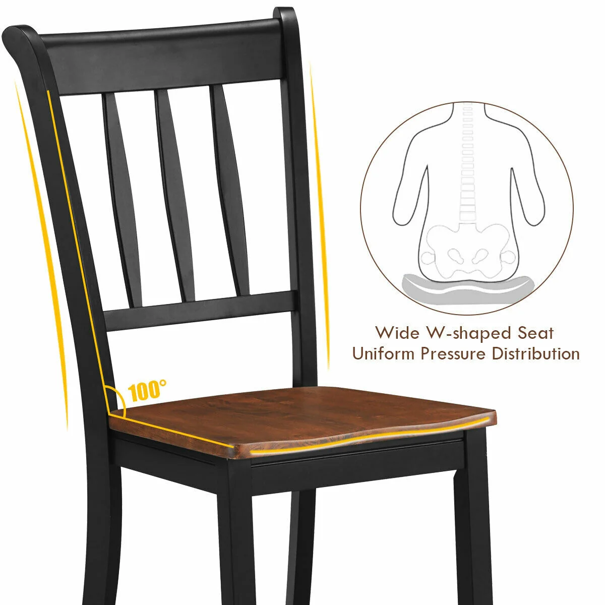 2 Solid Spindle Back Wood Dining Chairs, Black - Image 8