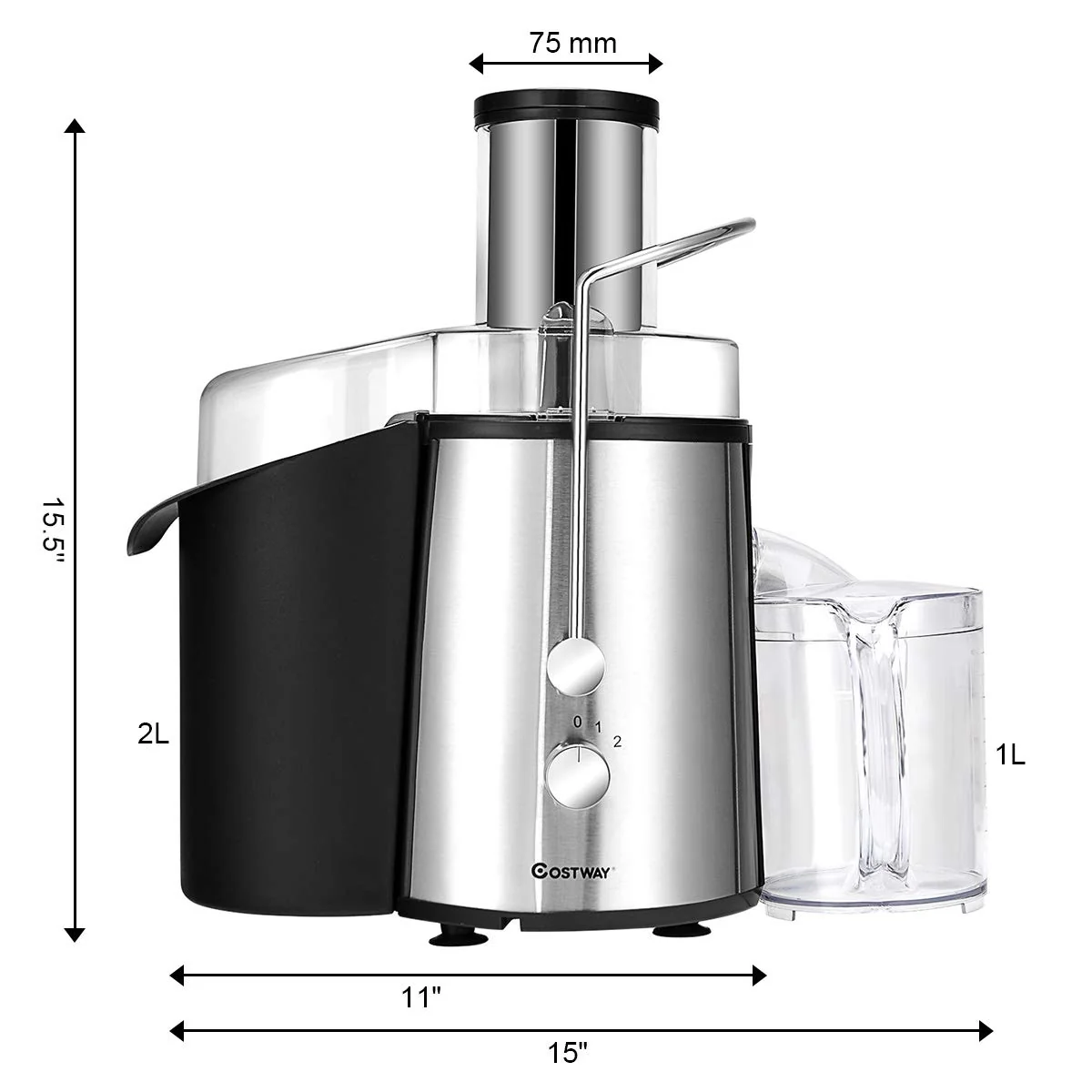 2 Speed Electric Juice Press, Fruit And Vegetable, Silver - Image 6