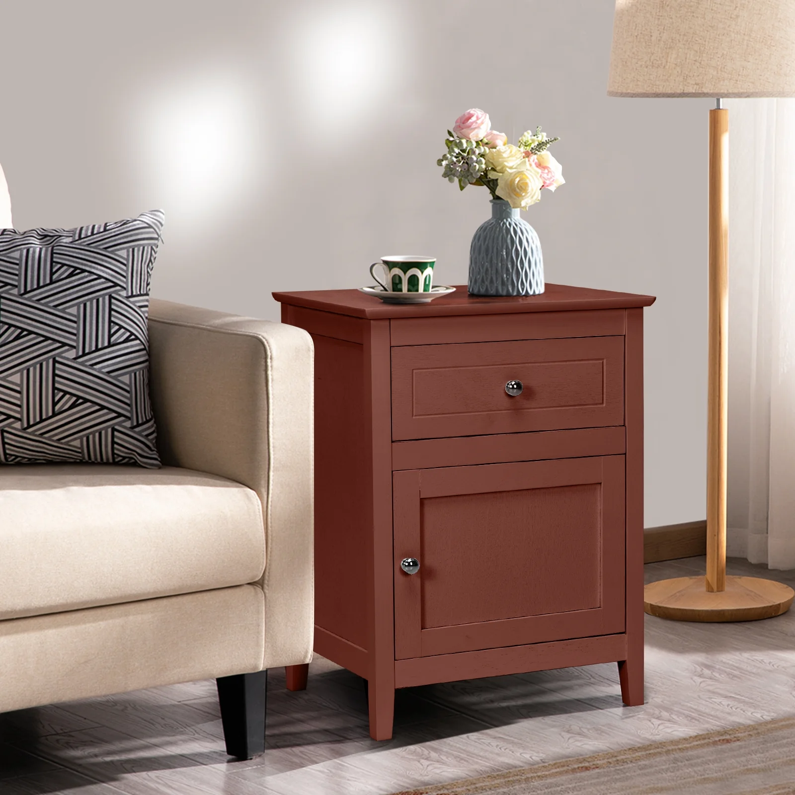 2-Tier Accent Table, Walnut - Image 2