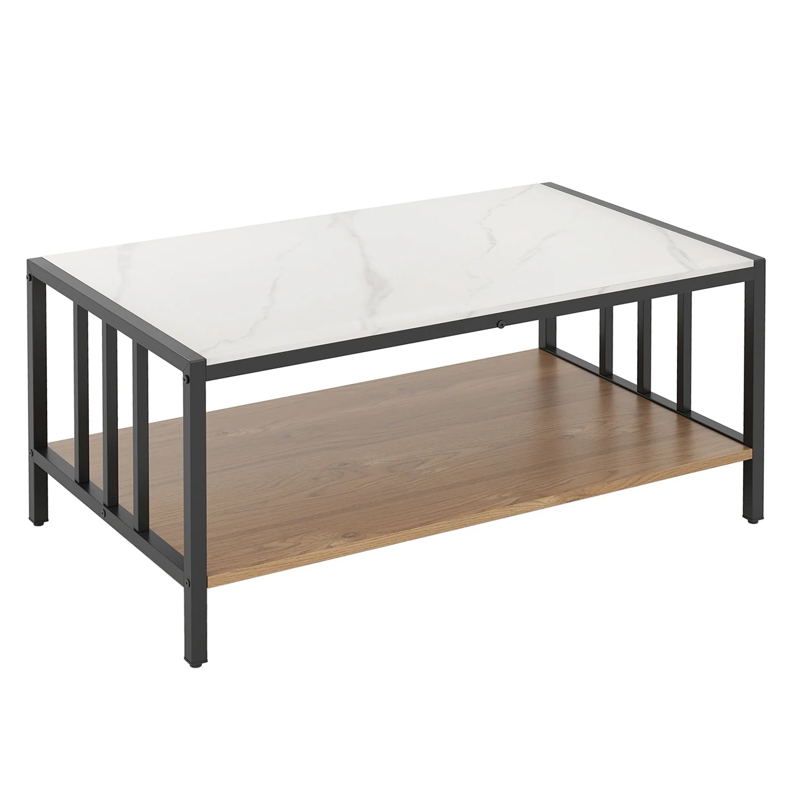 2 Tier Coffee Table, Sintered Stone Tabletop, White