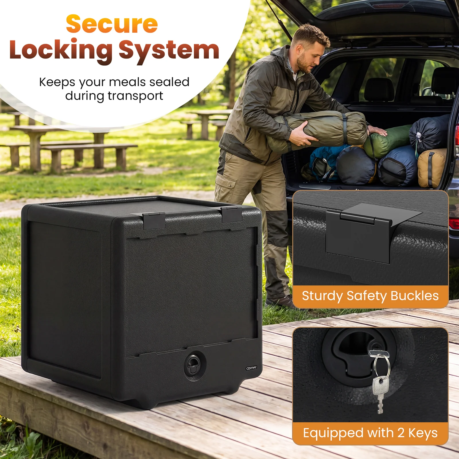 2 Tier Insulated Food Pan Carrier Food Warmer with Removable Tray and Box - Image 10