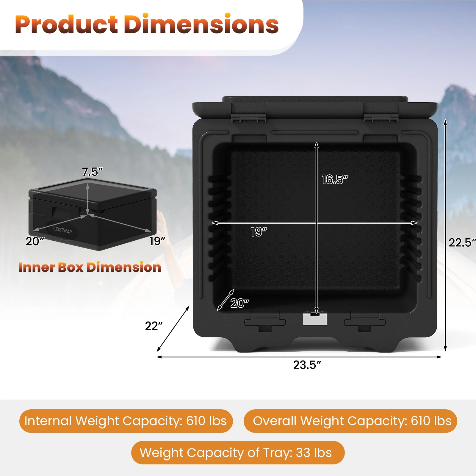 2 Tier Insulated Food Pan Carrier Food Warmer with Removable Tray and Box - Image 6