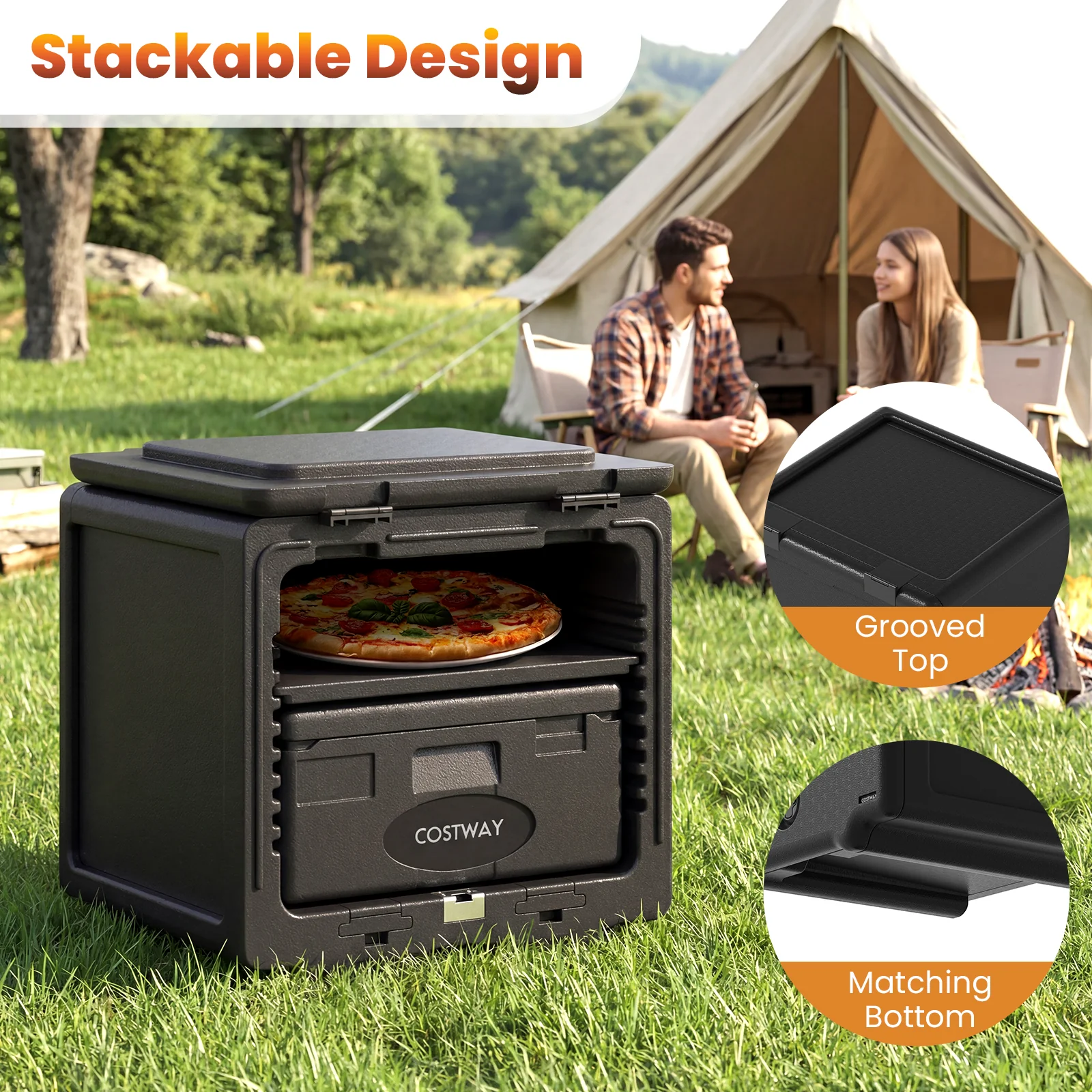 2 Tier Insulated Food Pan Carrier Food Warmer with Removable Tray and Box - Image 9