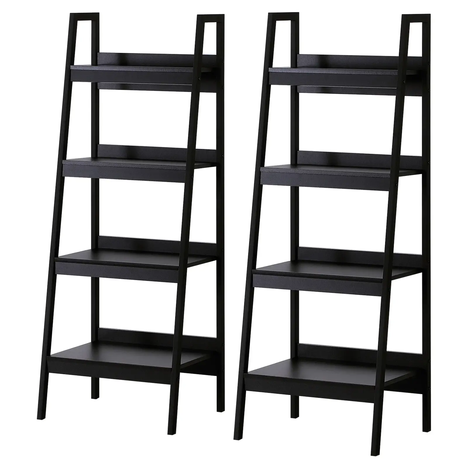 2-Tier Ladder Shelf Bookcase, Multi-Use Display Rack, Black - Image 11