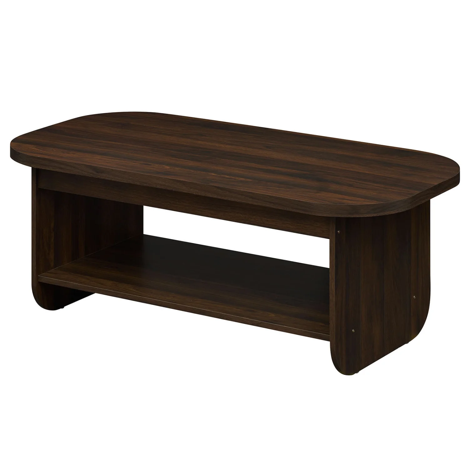 2-Tier Oval Coffee Table, Mid Century, Walnut