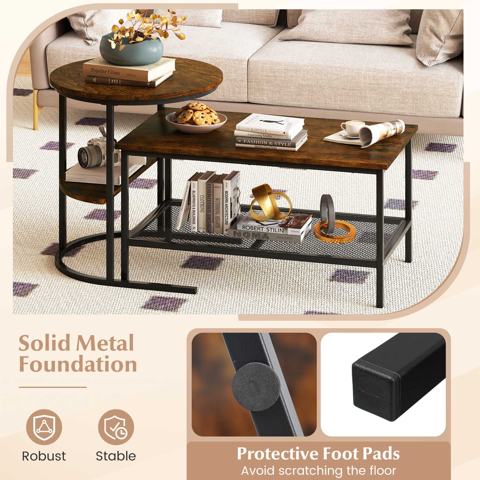 2-Tier Rectangle Coffee & End Table - Image 8