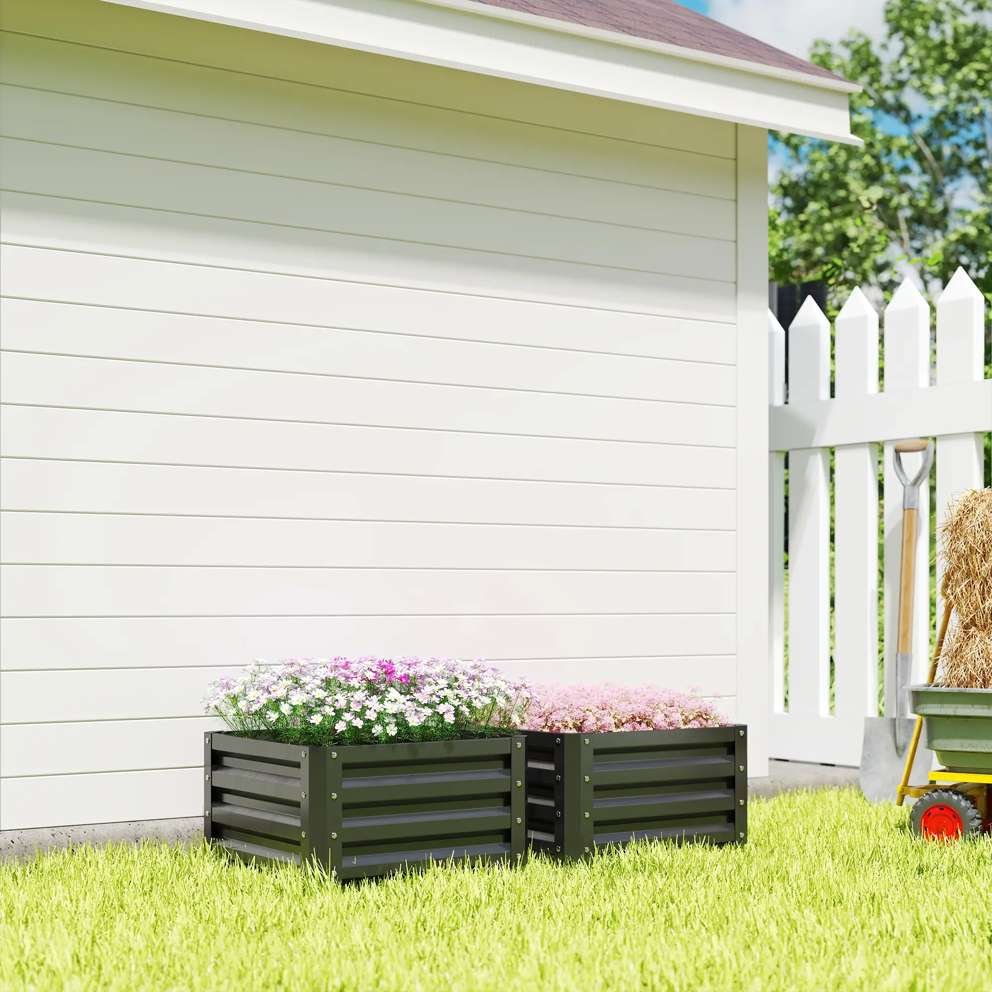 2' x 2' x 1' Raised Garden Bed, Galvanised Steel Frame, Black - Image 10