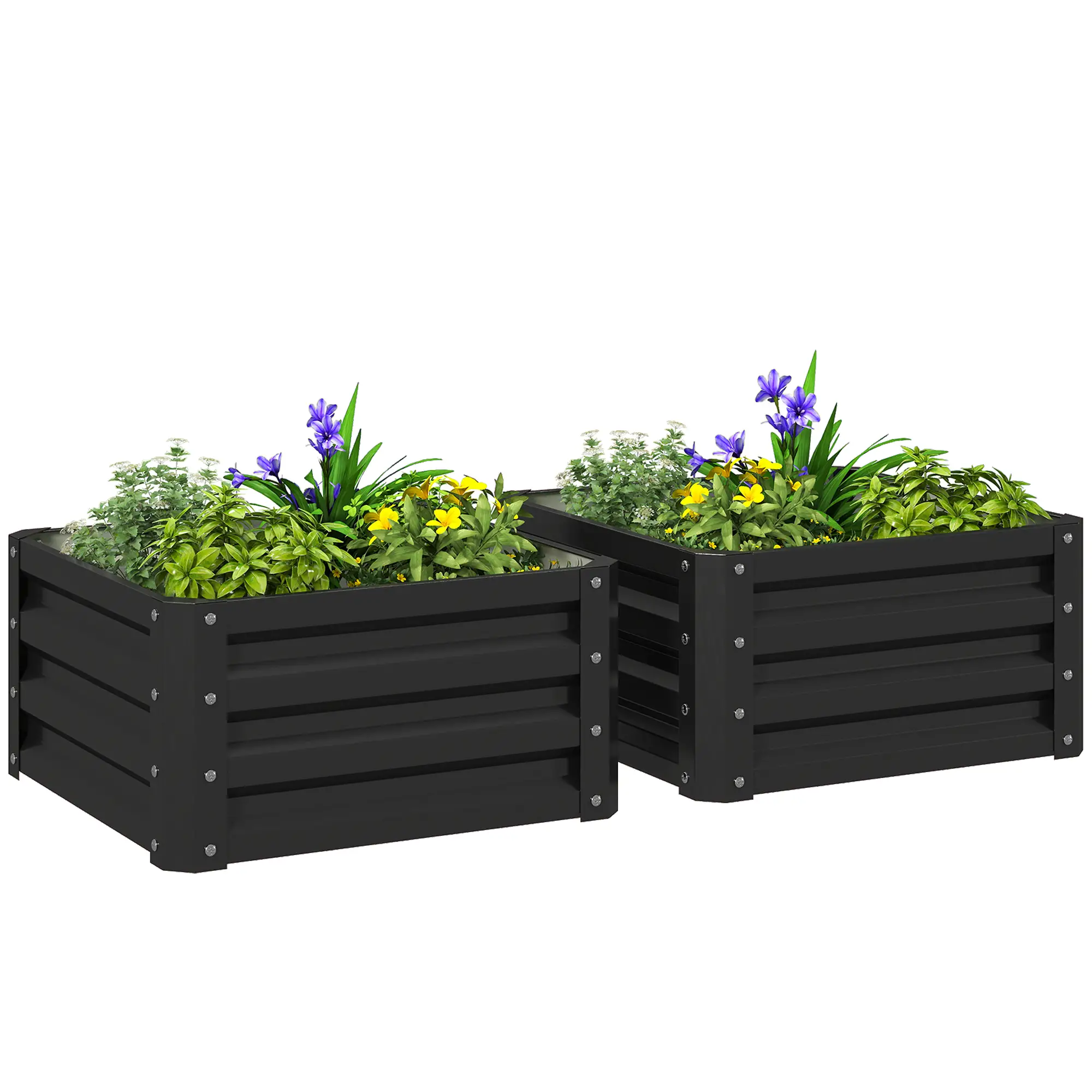 2' x 2' x 1' Raised Garden Bed, Galvanised Steel Frame, Black - Image 11