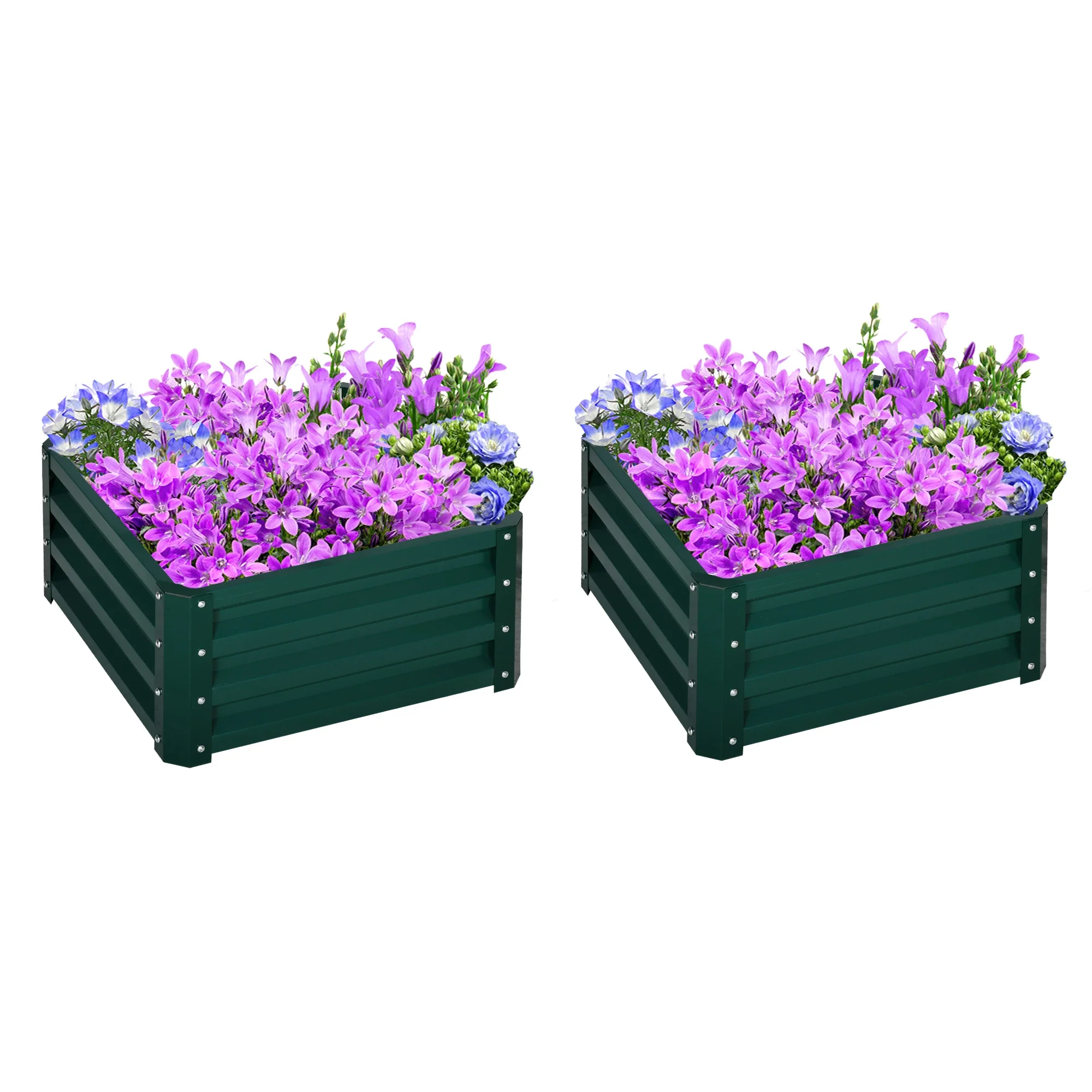 2' x 2' x 1' Raised Garden Bed, Galvanised Steel Frame, for Vegetables, Flowers, Herbs
