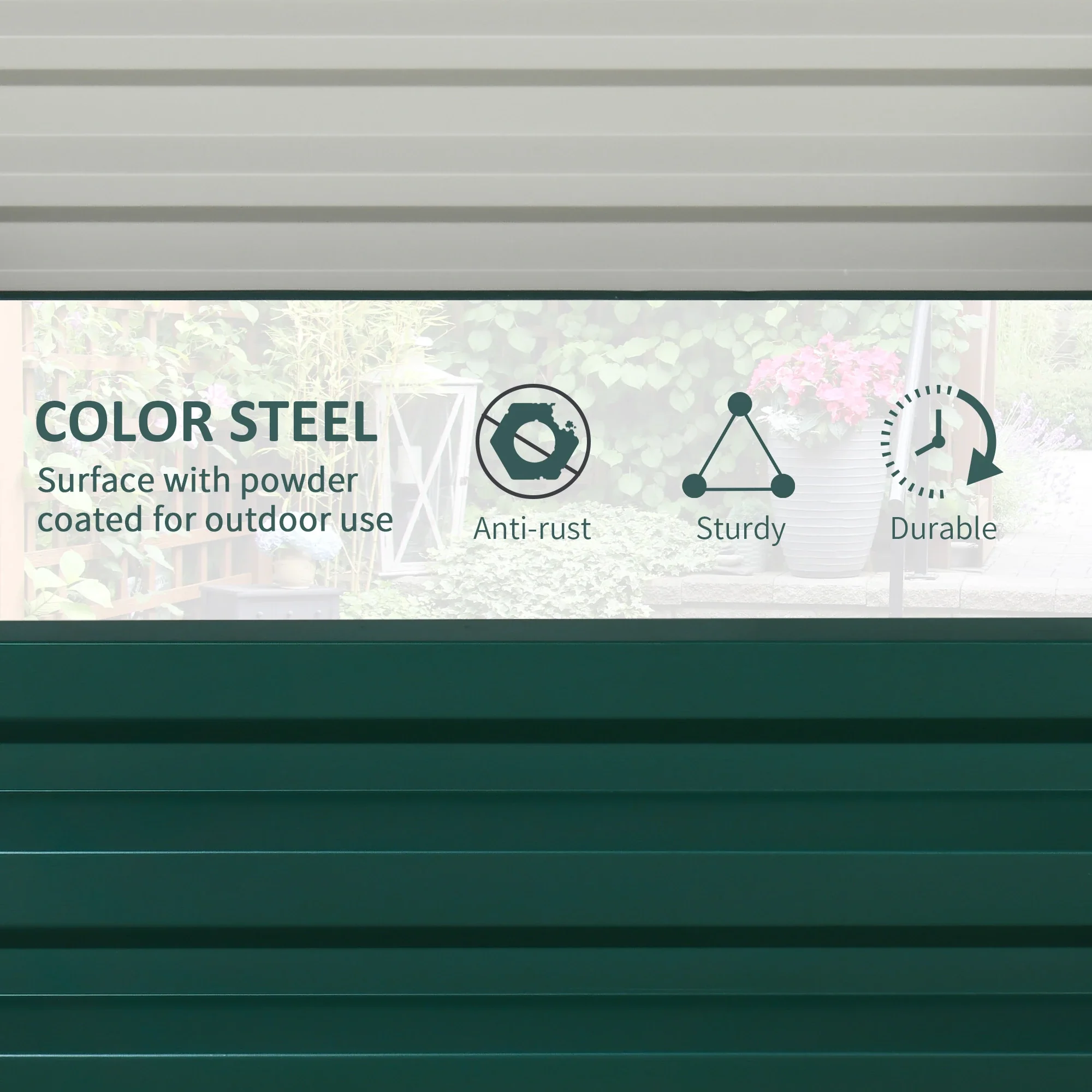 2' x 2' x 1' Raised Garden Bed, Galvanised Steel Frame, for Vegetables, Flowers, Herbs - Image 5