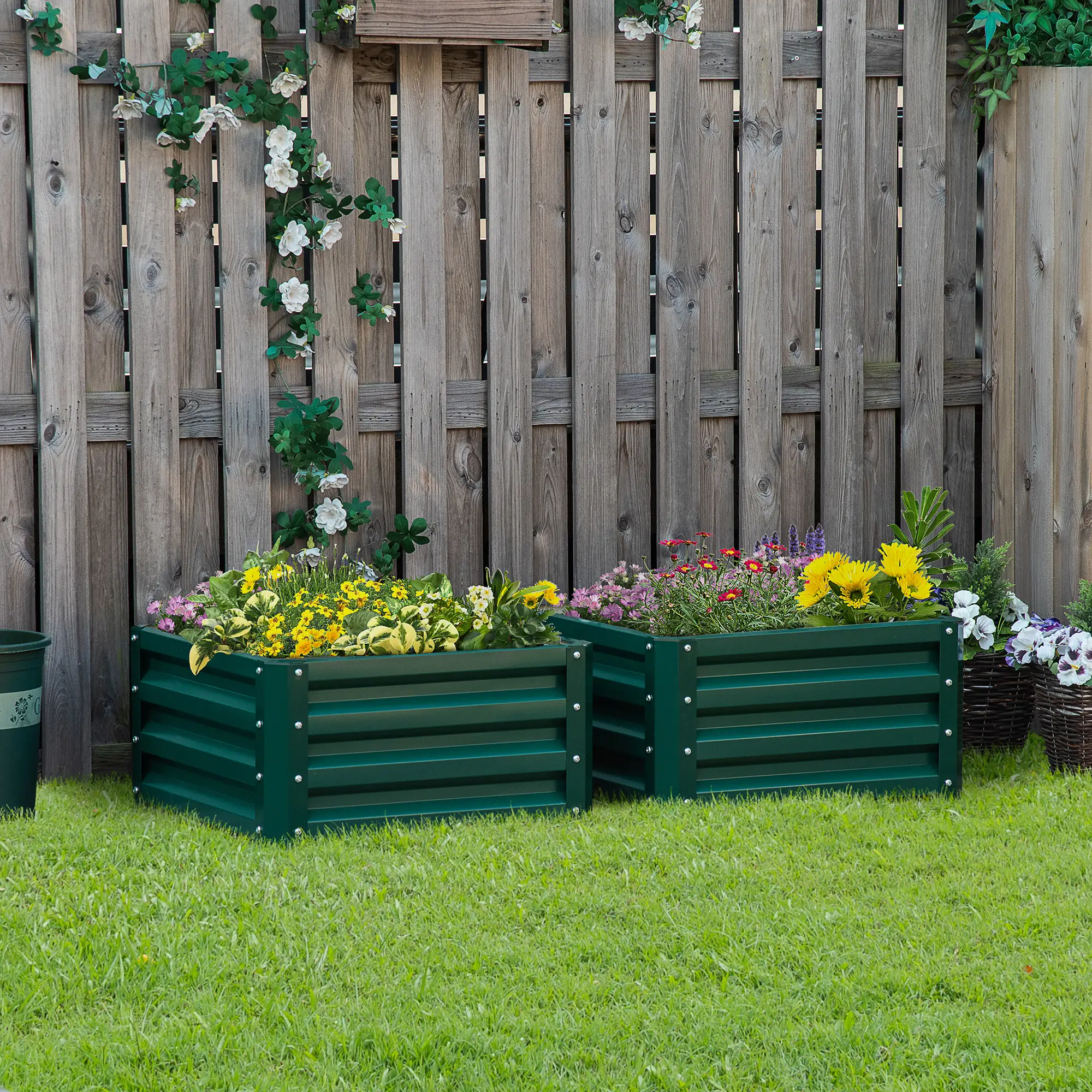 2' x 2' x 1' Raised Garden Bed, Galvanised Steel Frame, for Vegetables, Flowers, Herbs - Image 6