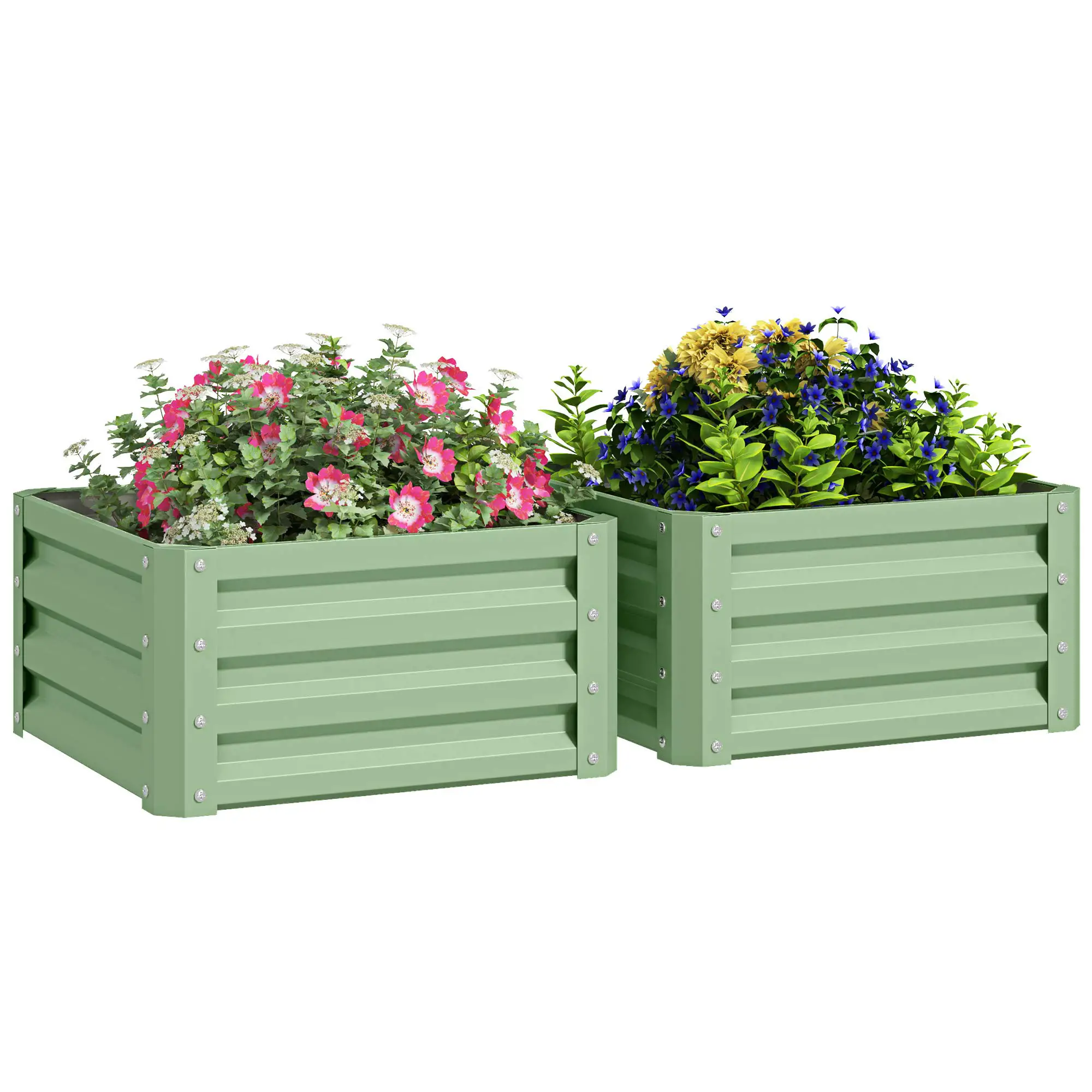 2' x 2' x 1' Raised Garden Bed, Galvanised Steel Frame, Light Green - Image 11