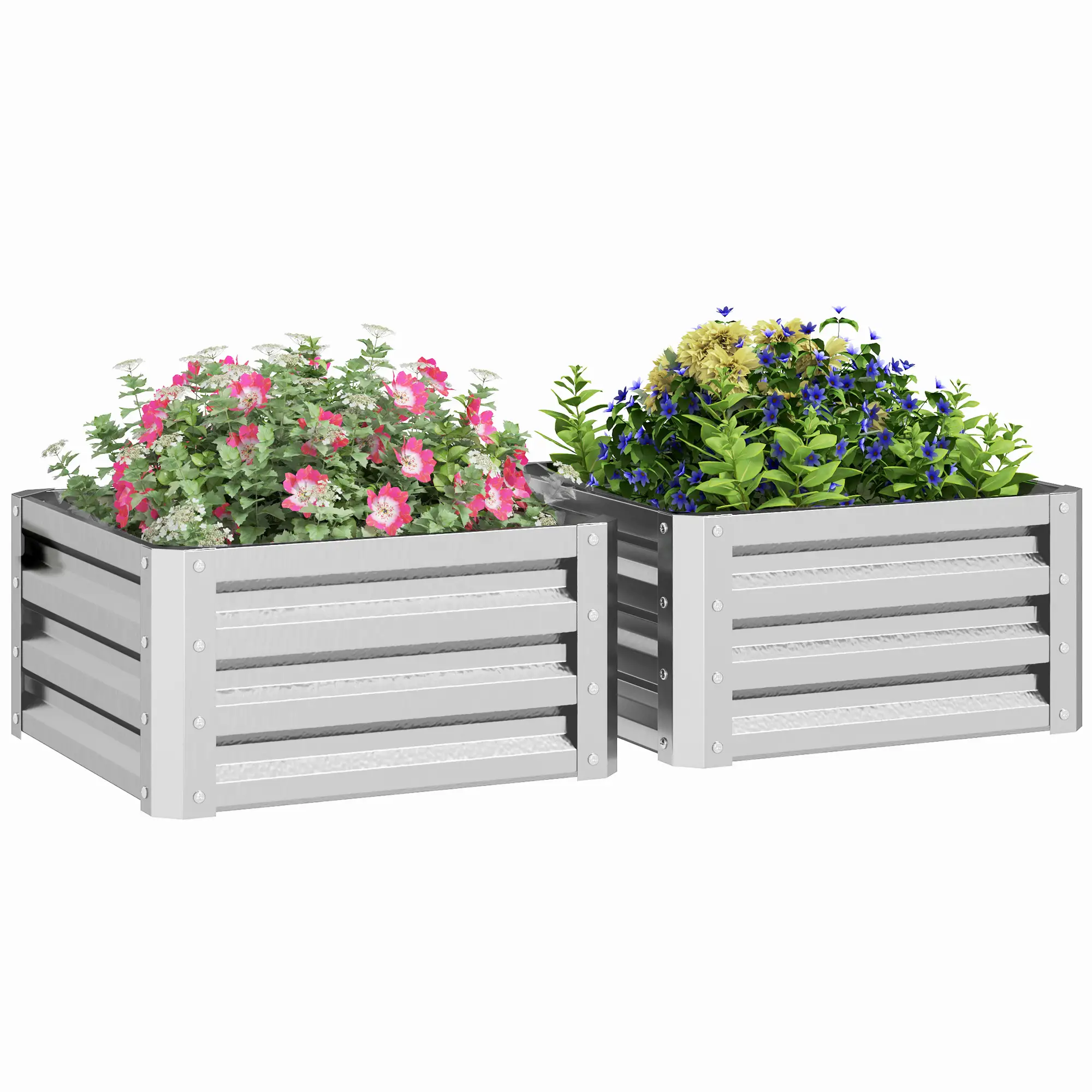 2' x 2' x 1' Raised Garden Bed, Galvanised Steel Frame, Vegetables, Flowers, Herbs, Silver - Image 11