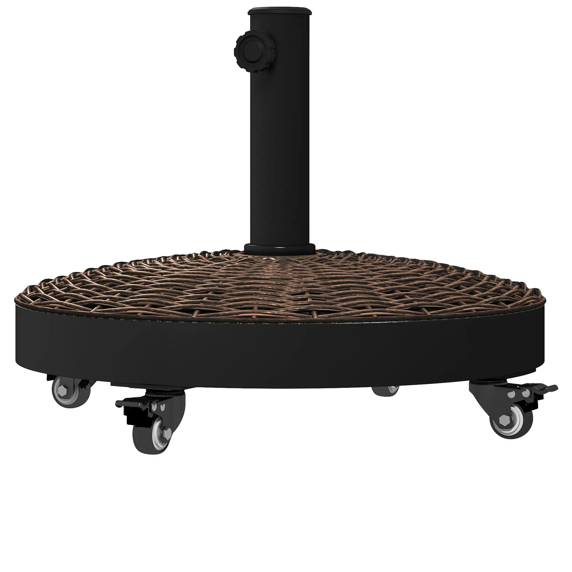 20.5" Round Parasol Base, Resin Umbrella Stand, Outdoor, Bronze - Image 11