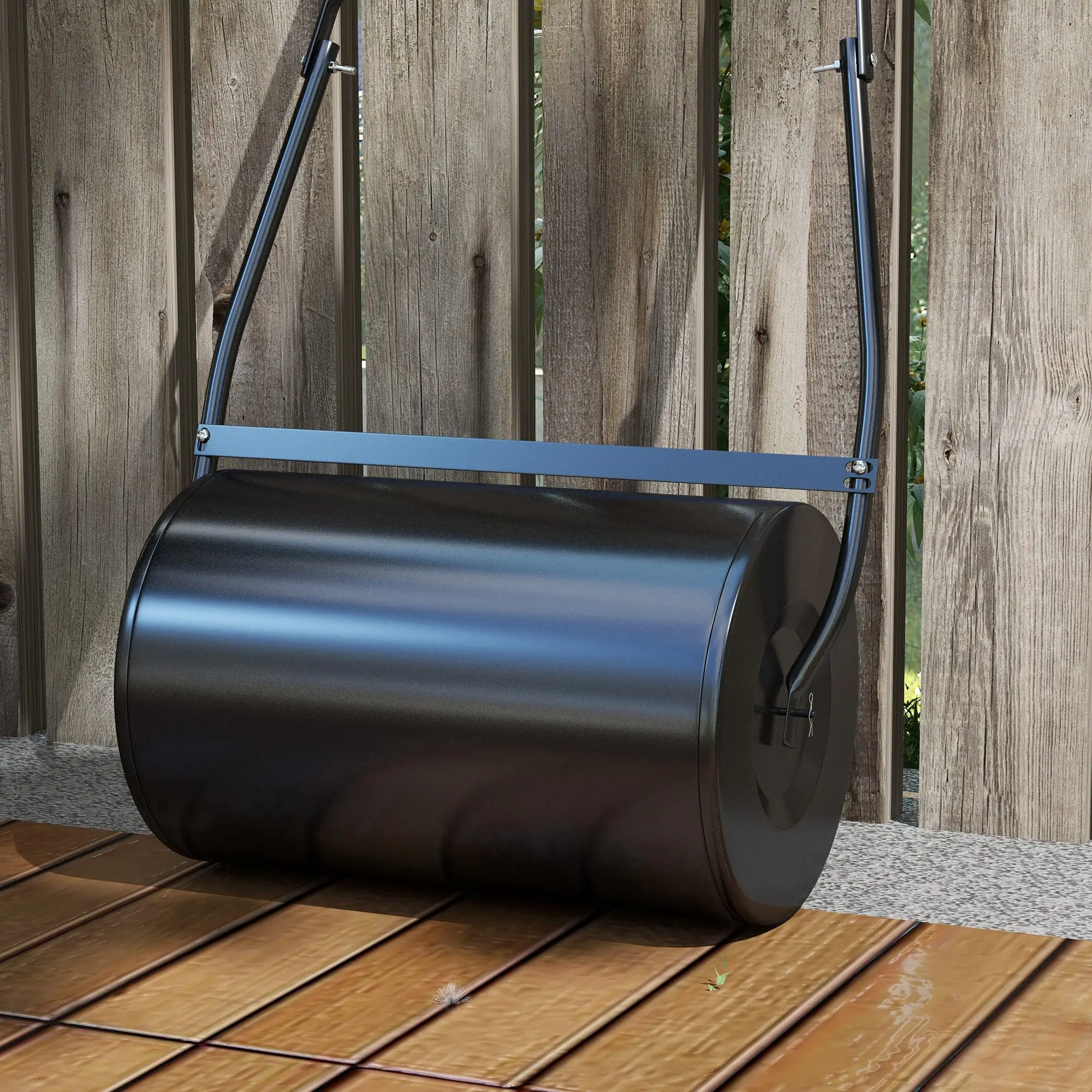 20" Heavy Duty Lawn Roller, 11 Gal Water/Sand, Black - Image 9