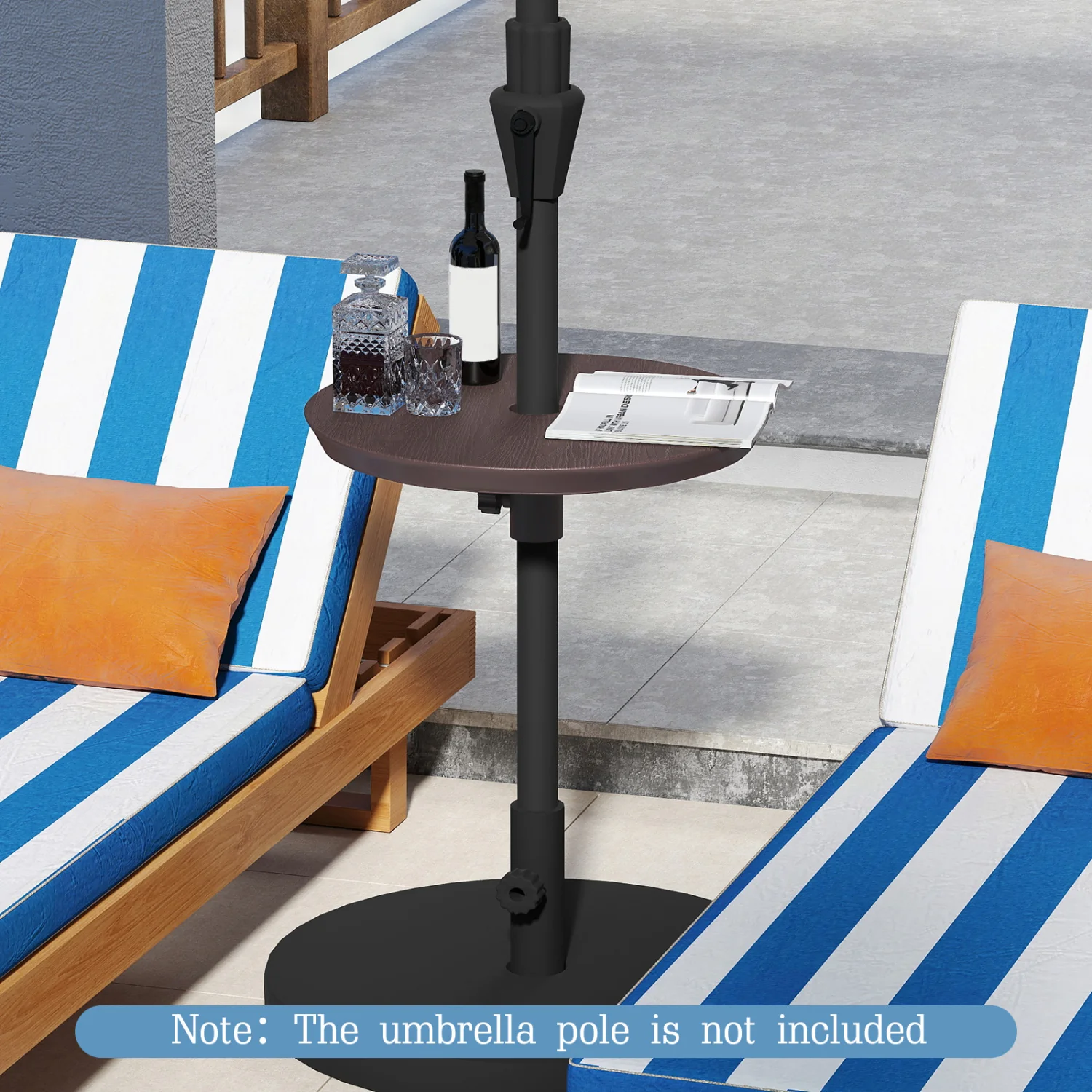 20 Inch Adjustable Outdoor Umbrella Table, 2 Sizes Patio Umbrella Pole - Image 2