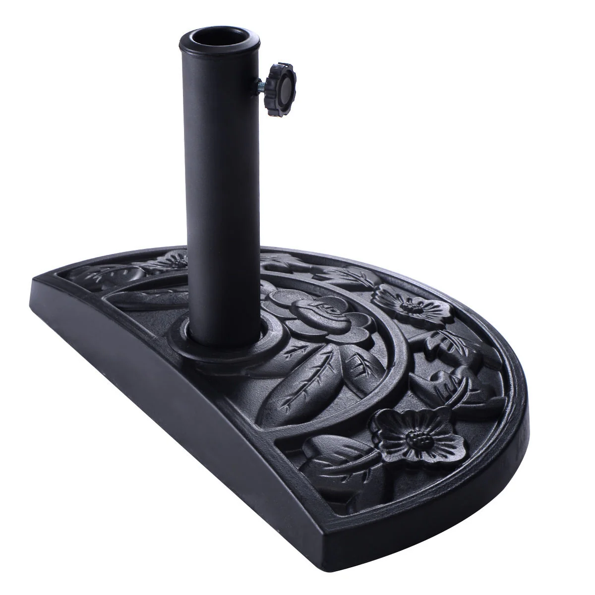 20 Inch Outdoor Patio Half Round Umbrella Base, Black - Image 10