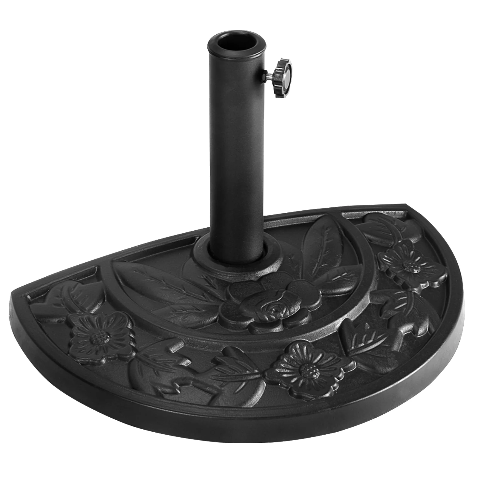 20 Inch Outdoor Patio Half Round Umbrella Base, Black - Image 4