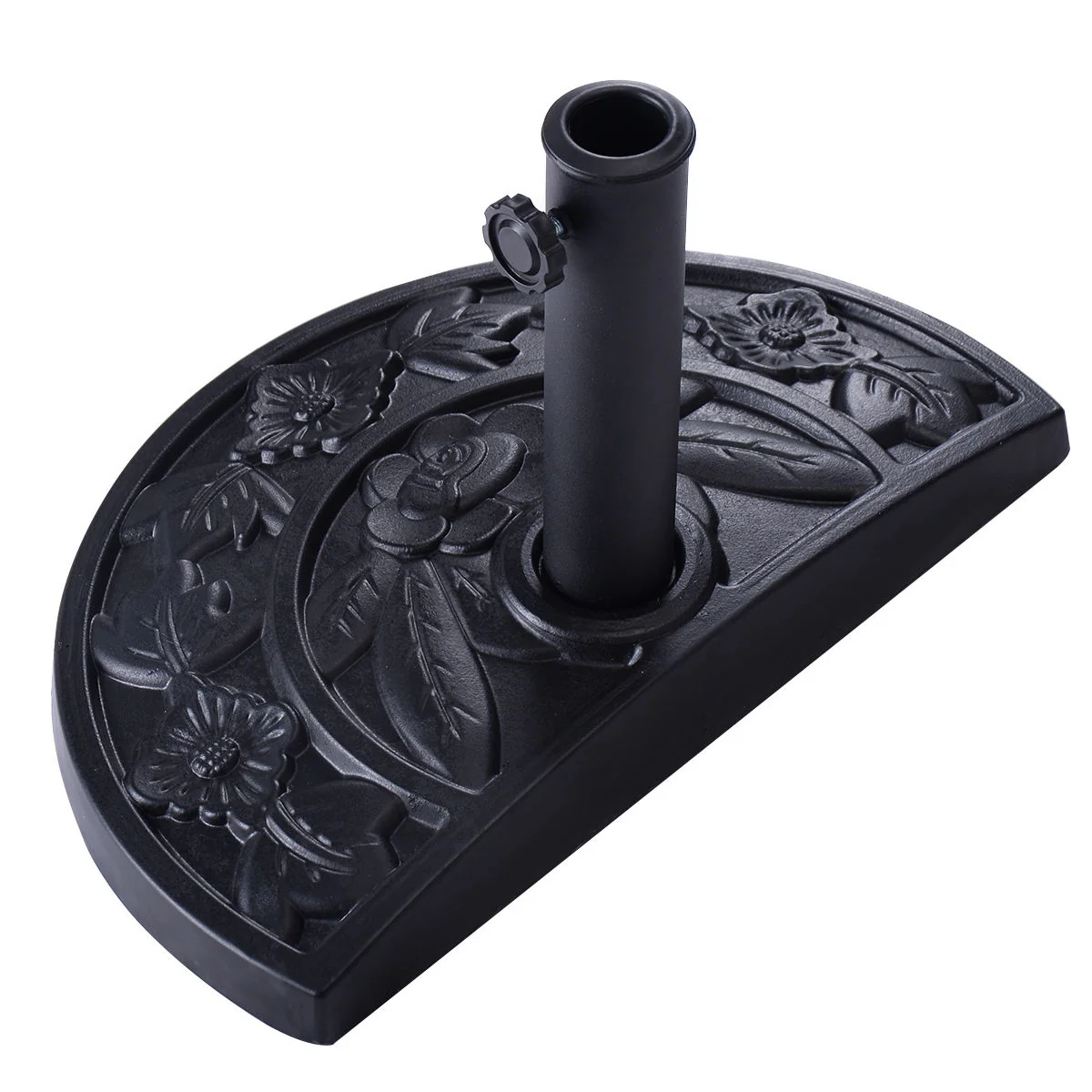 20 Inch Outdoor Patio Half Round Umbrella Base, Black - Image 5