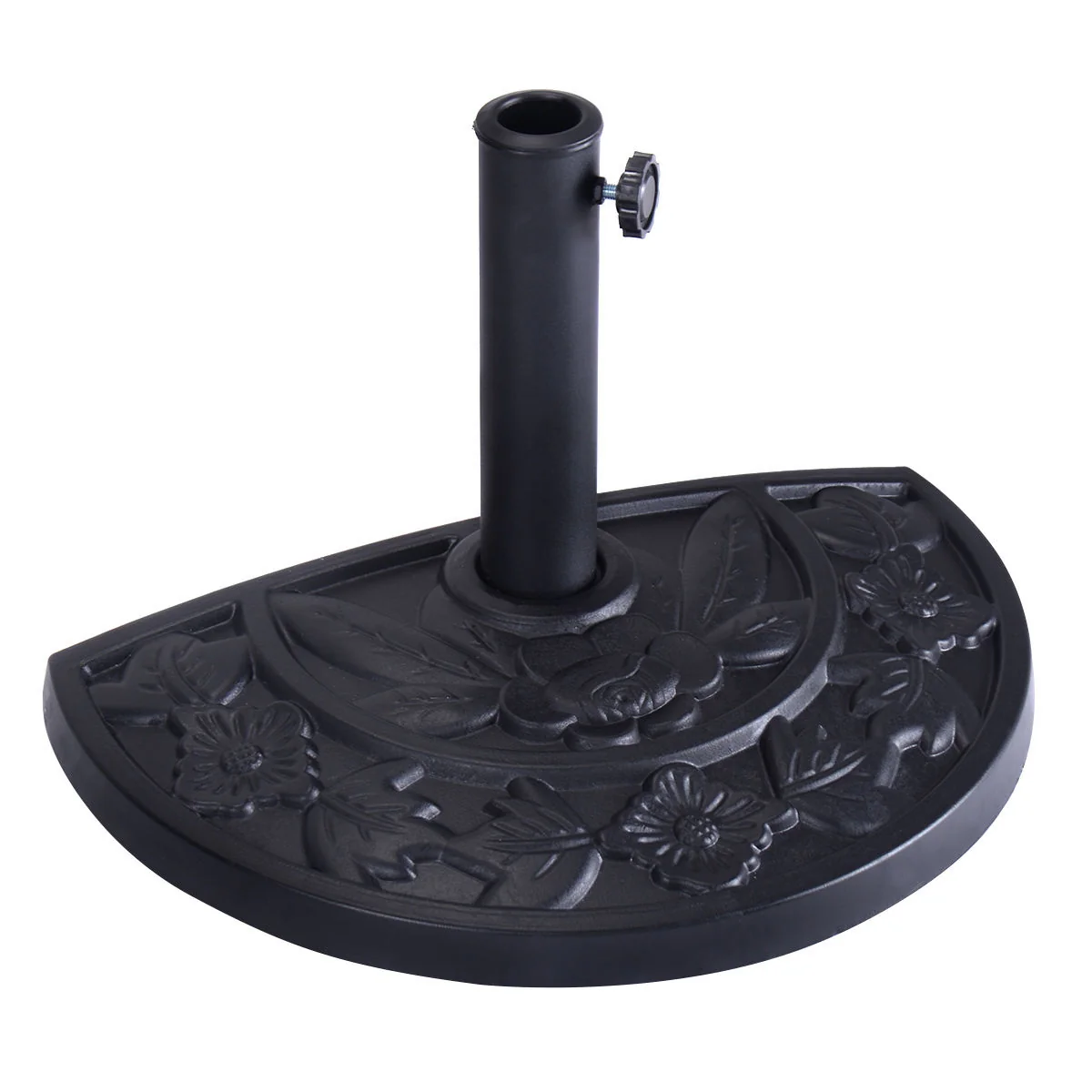 20 Inch Outdoor Patio Half Round Umbrella Base, Black - Image 9