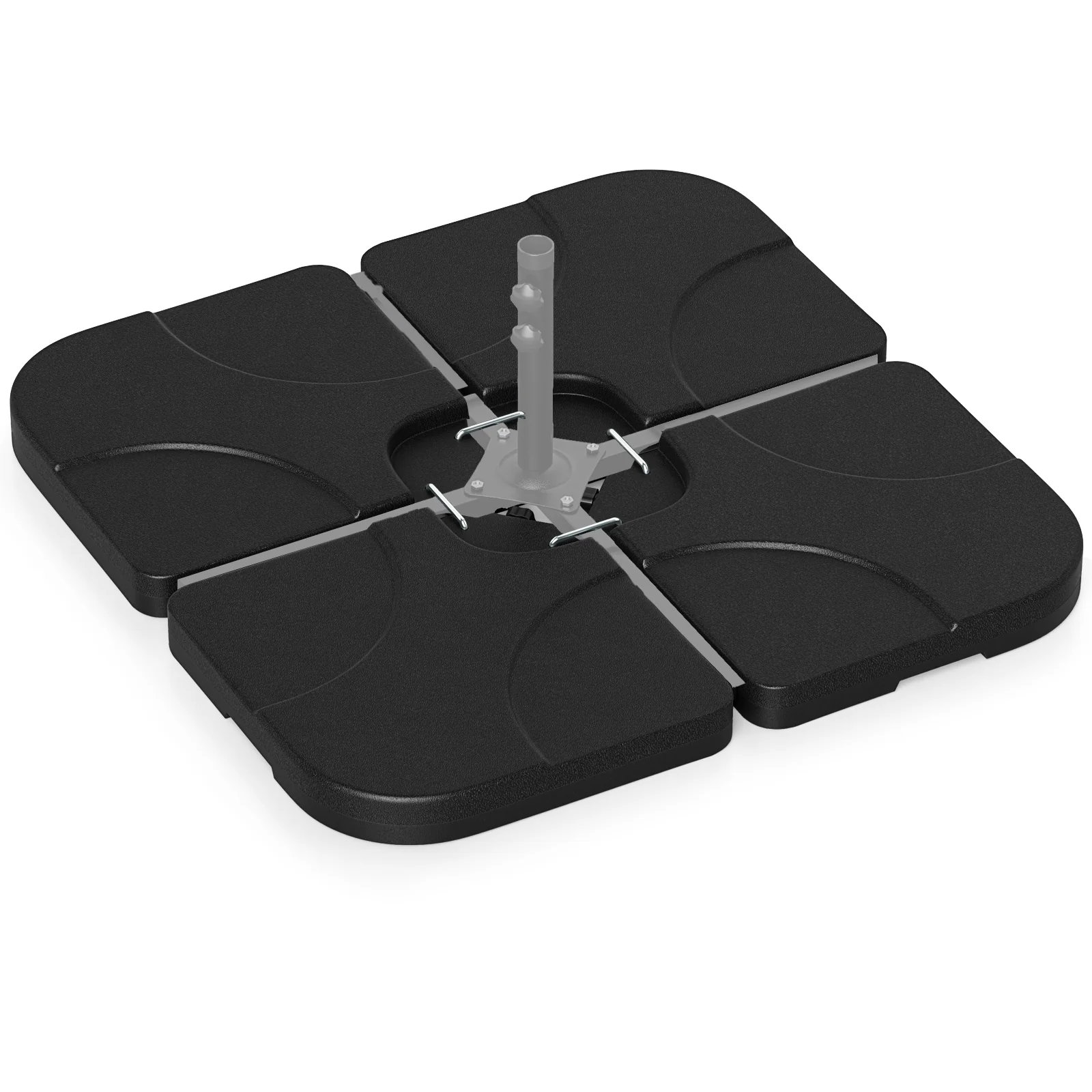 20 Inch Patio Umbrella Base, Water Filled, Black