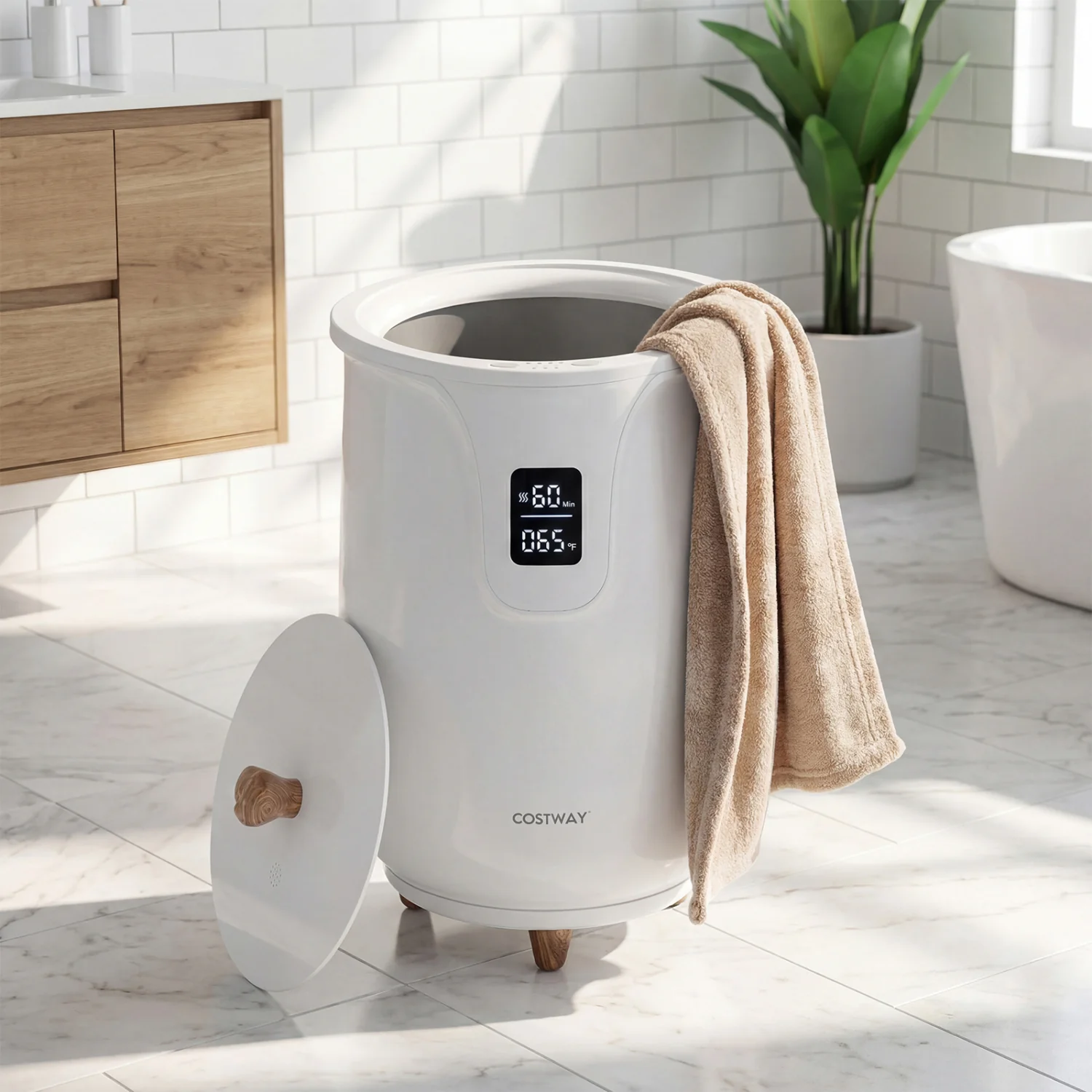 20 L Large Blanket And Towel Warmer, 3 Heat Levels, White - Image 2