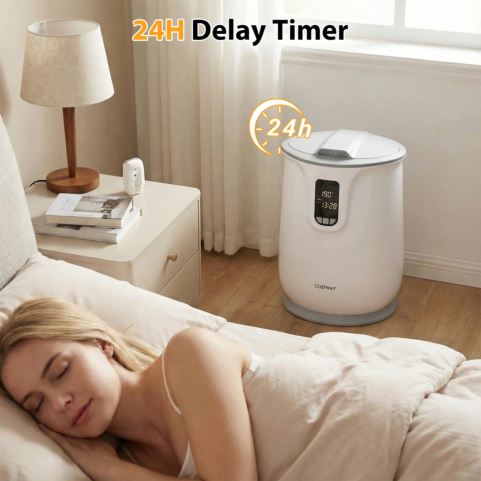 20 L Large Blanket Towel Warmer, 3 Heat Levels, White - Image 8